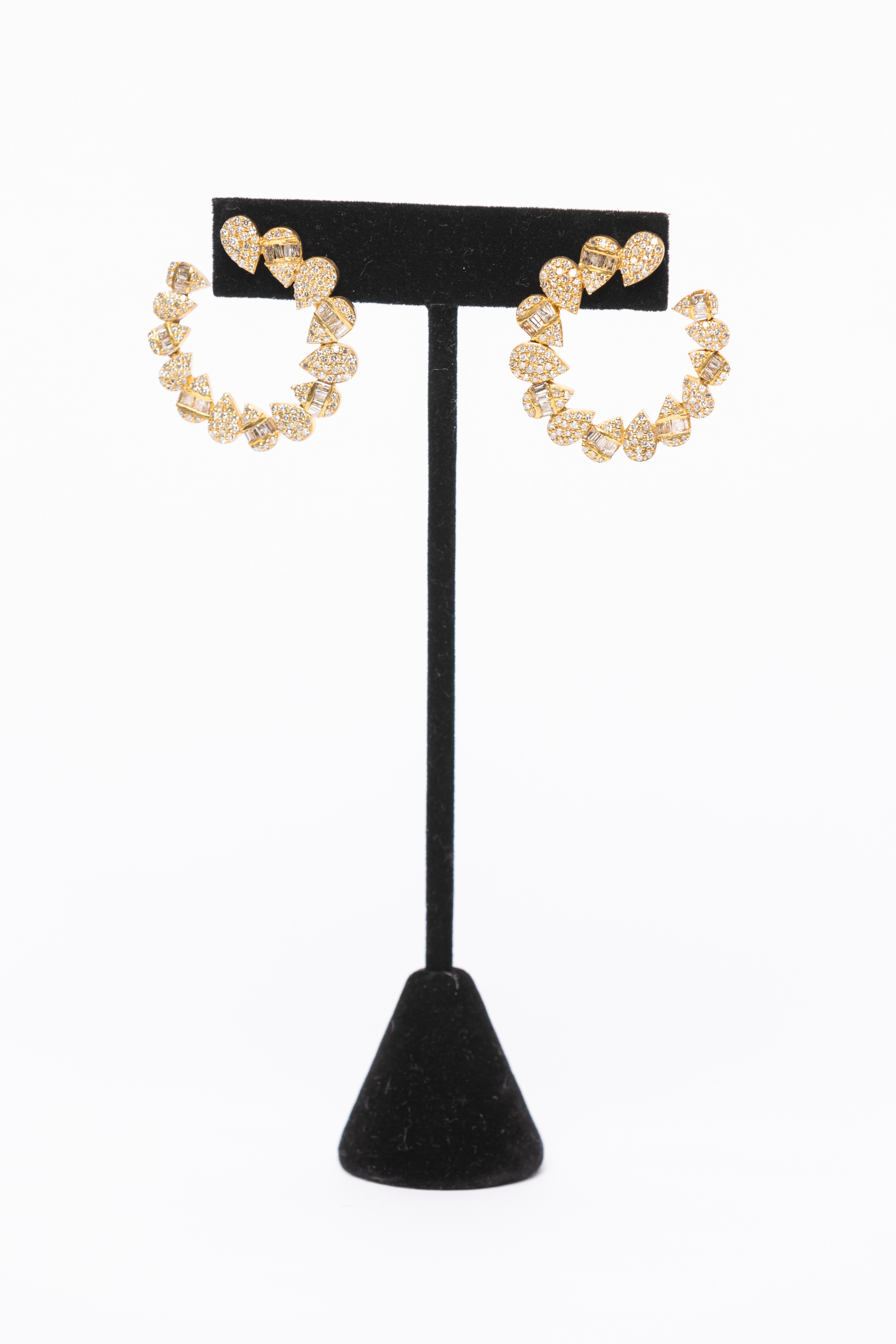 Baguette Diamond and Vermeil Earrings