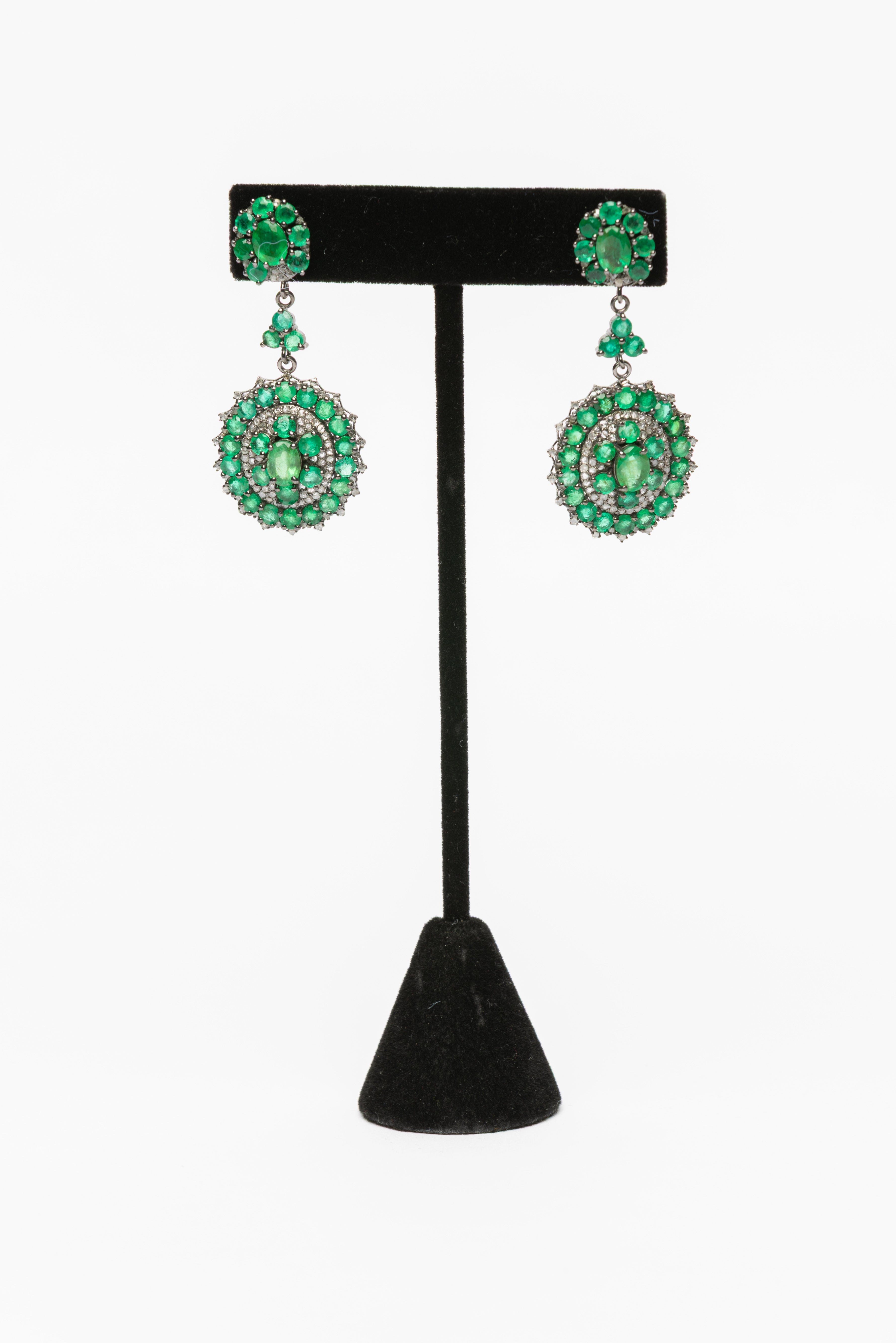 Emerald and Diamond Earrings