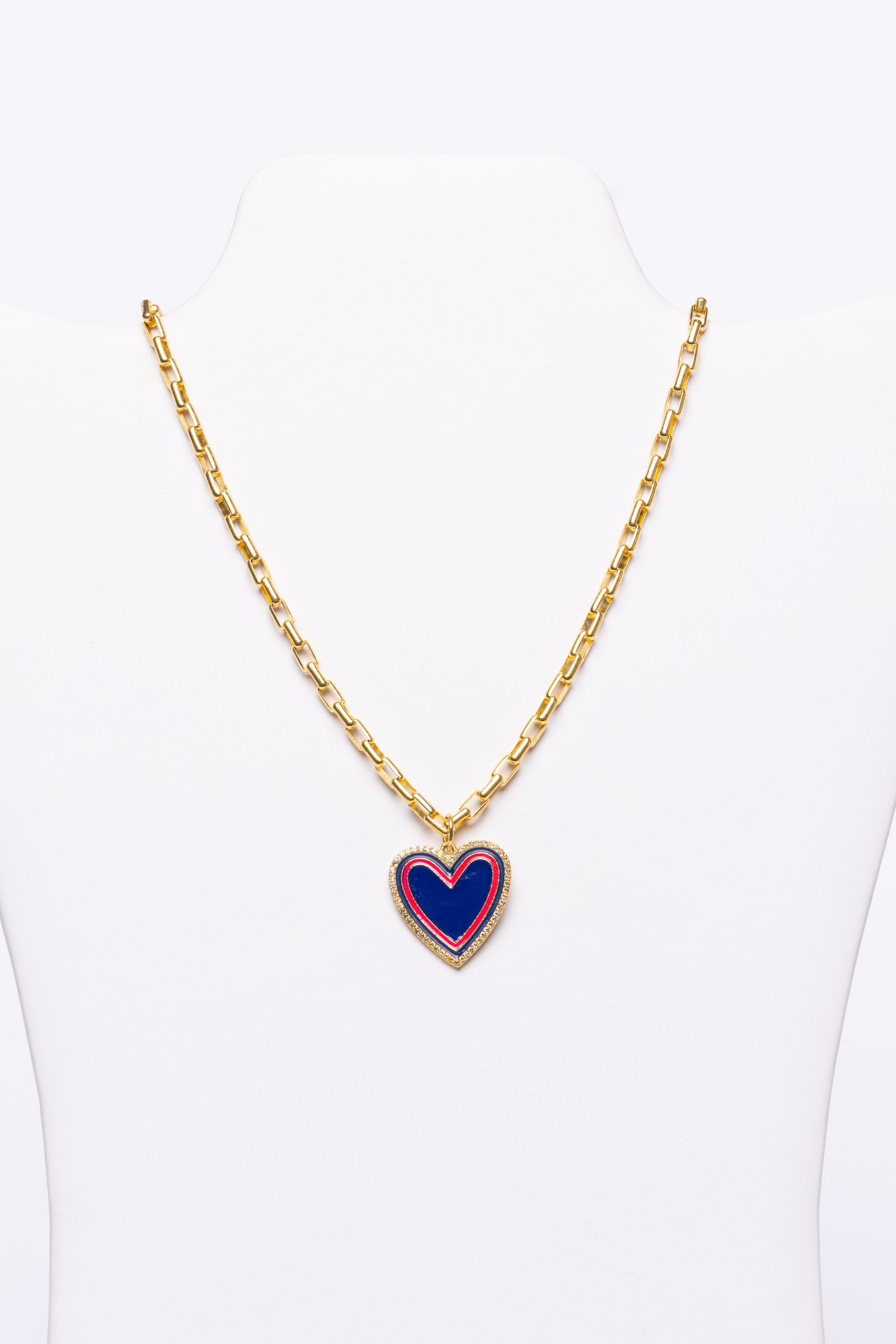 White Topaz, Enamel Necklace