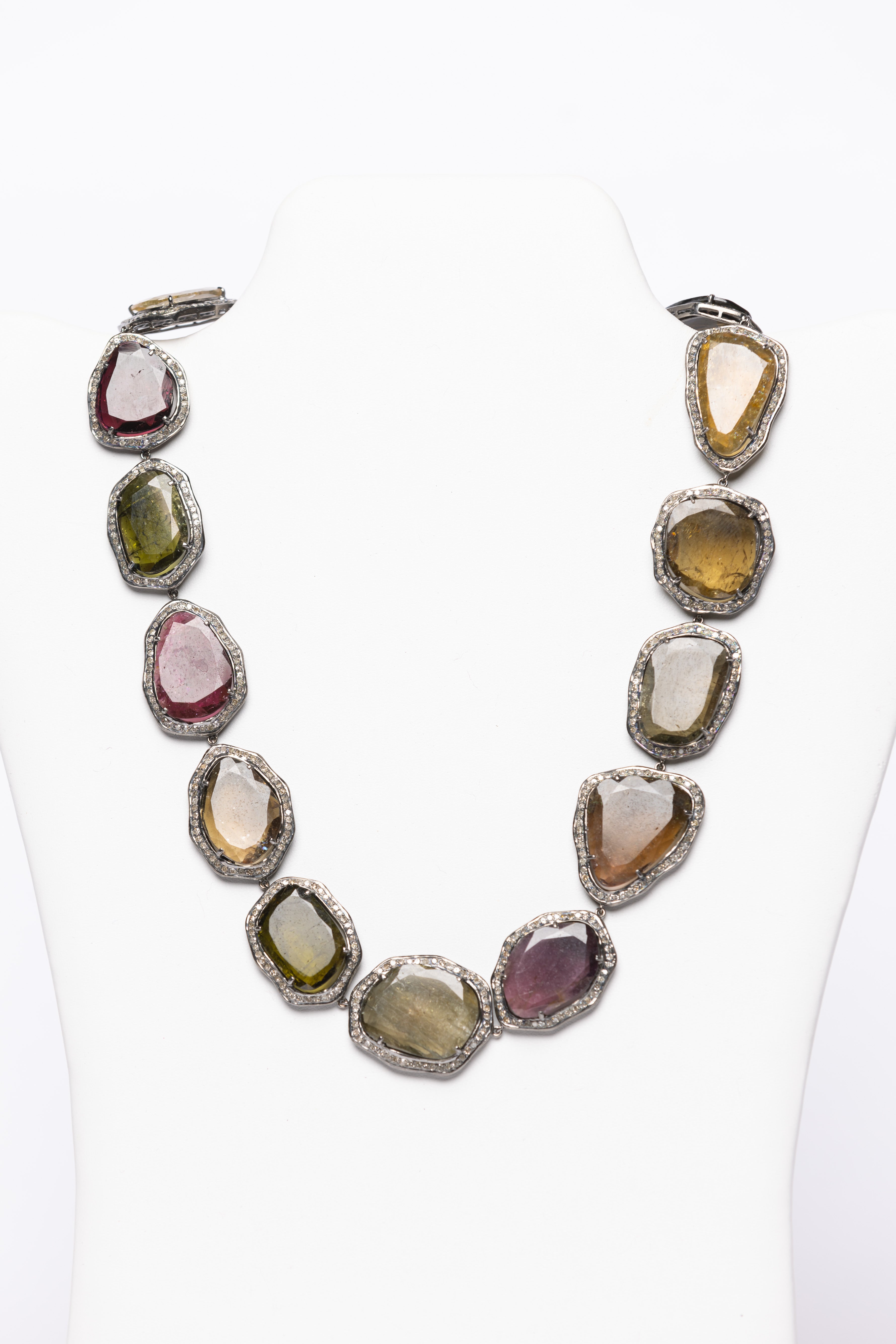 Pave Diamond, Tourmaline Necklace