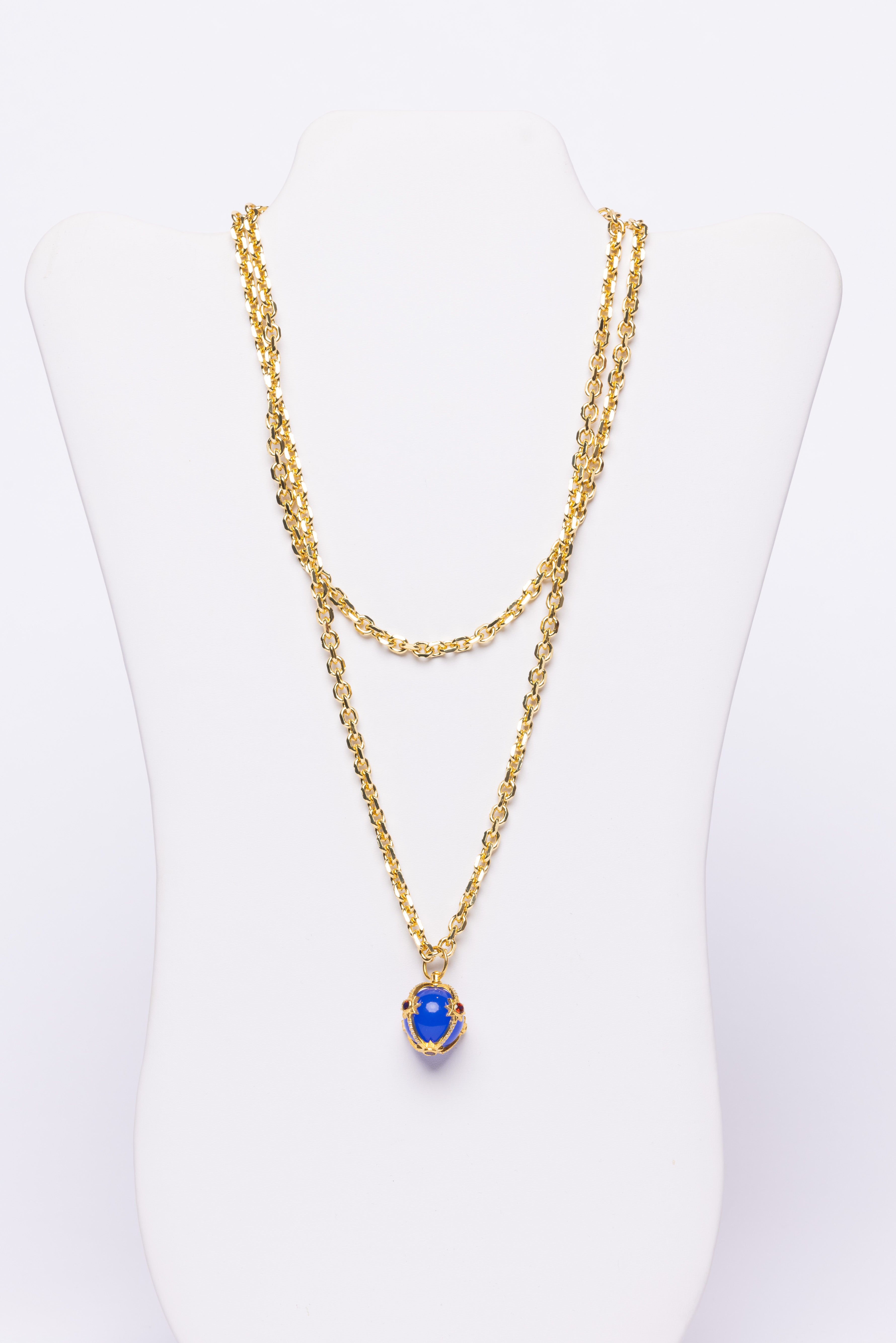 Lapis, White Topaz Necklace