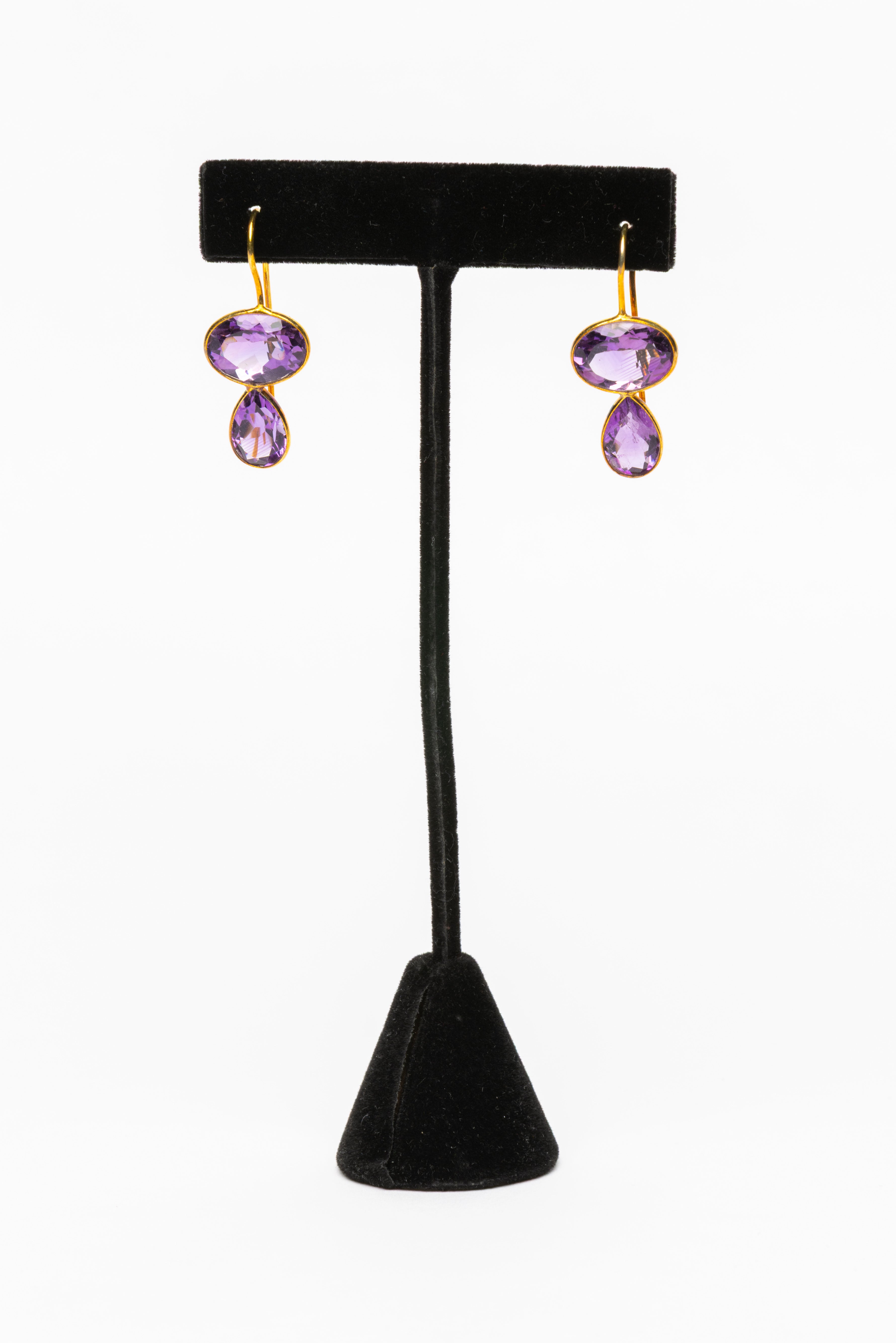 Amethyst, Vermeil Earrings