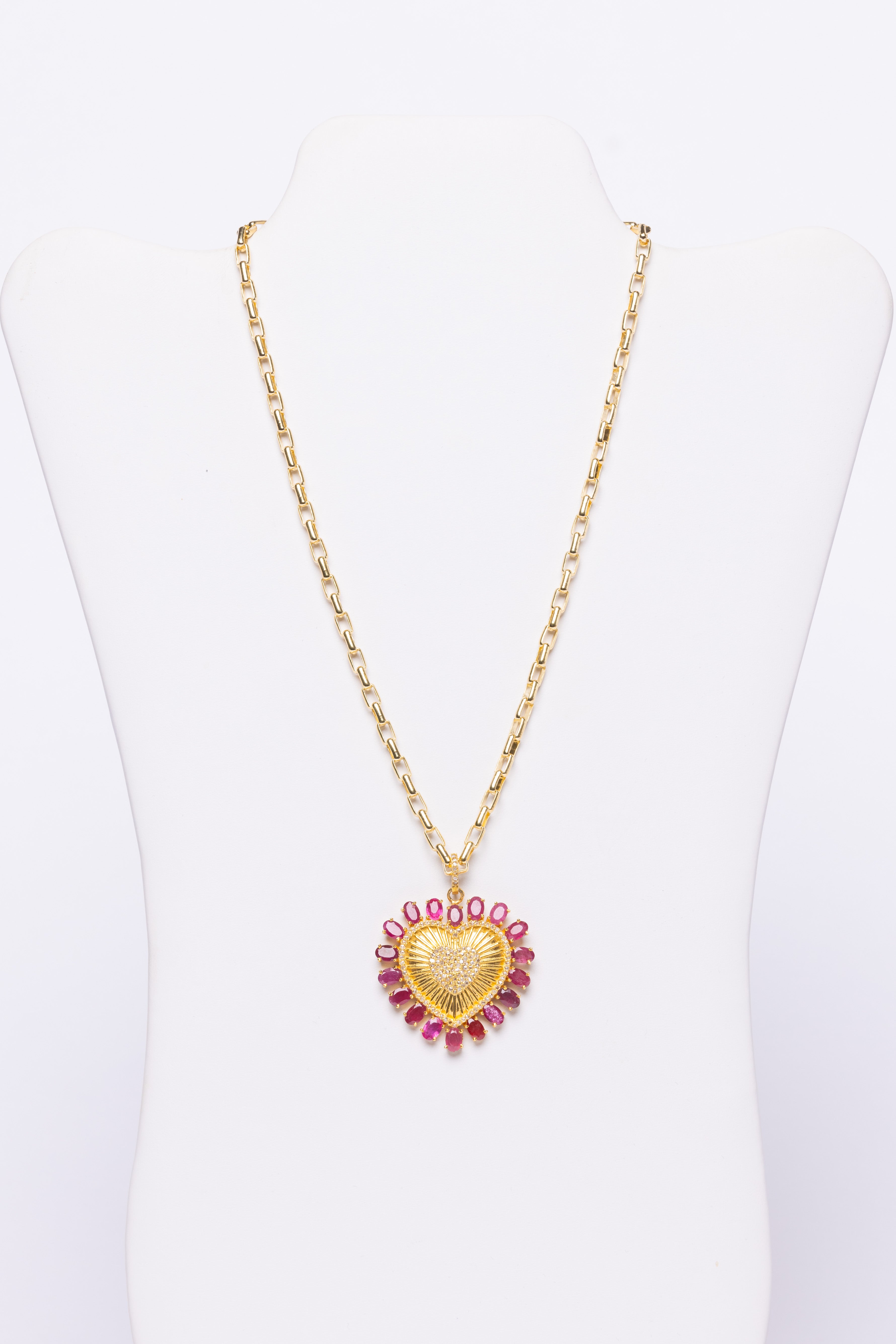 Ruby, Diamond, Vermeil Necklace