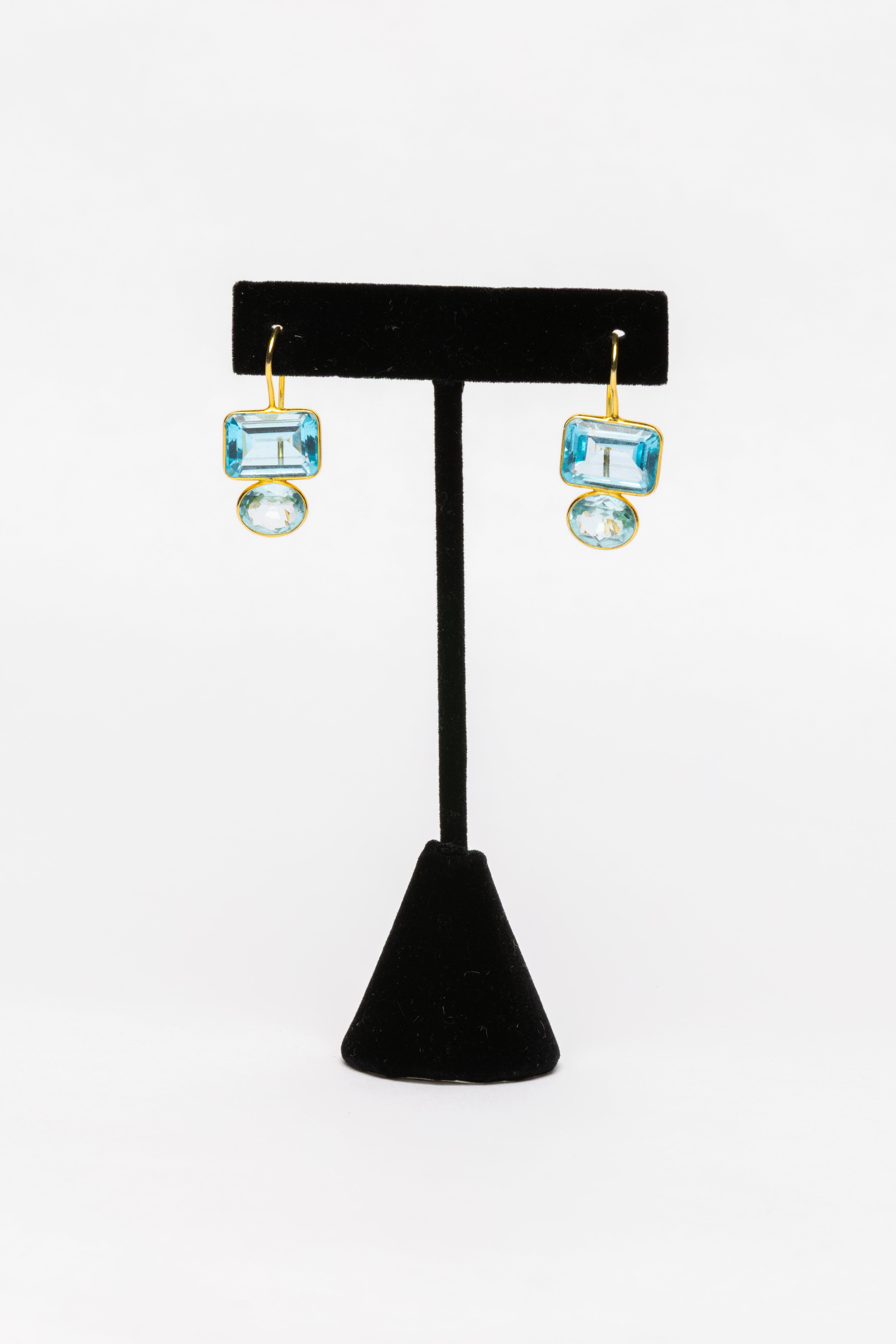 Blue Topaz and Vermeil Earrings