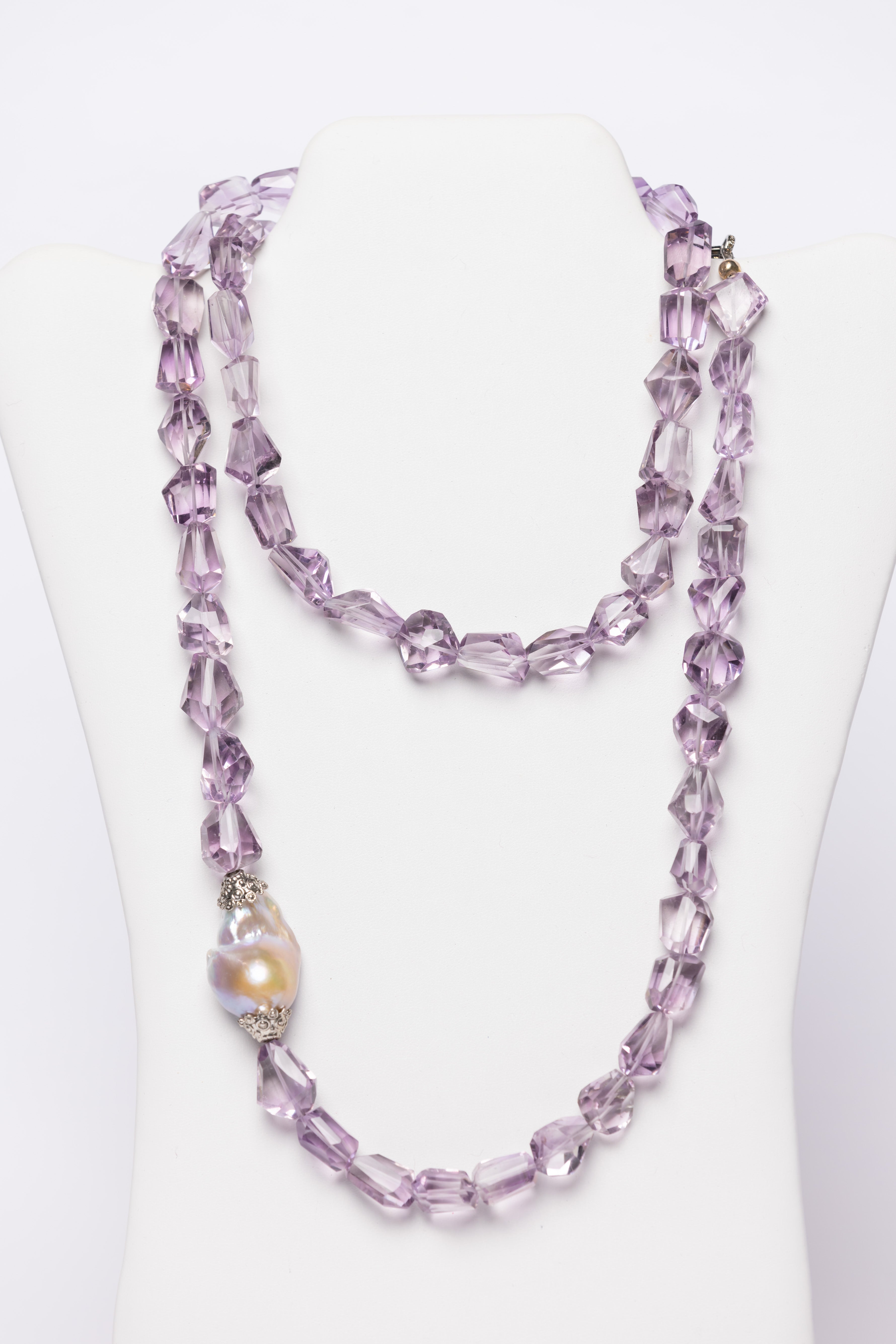 Amethyst Baroque Pearl Necklace
