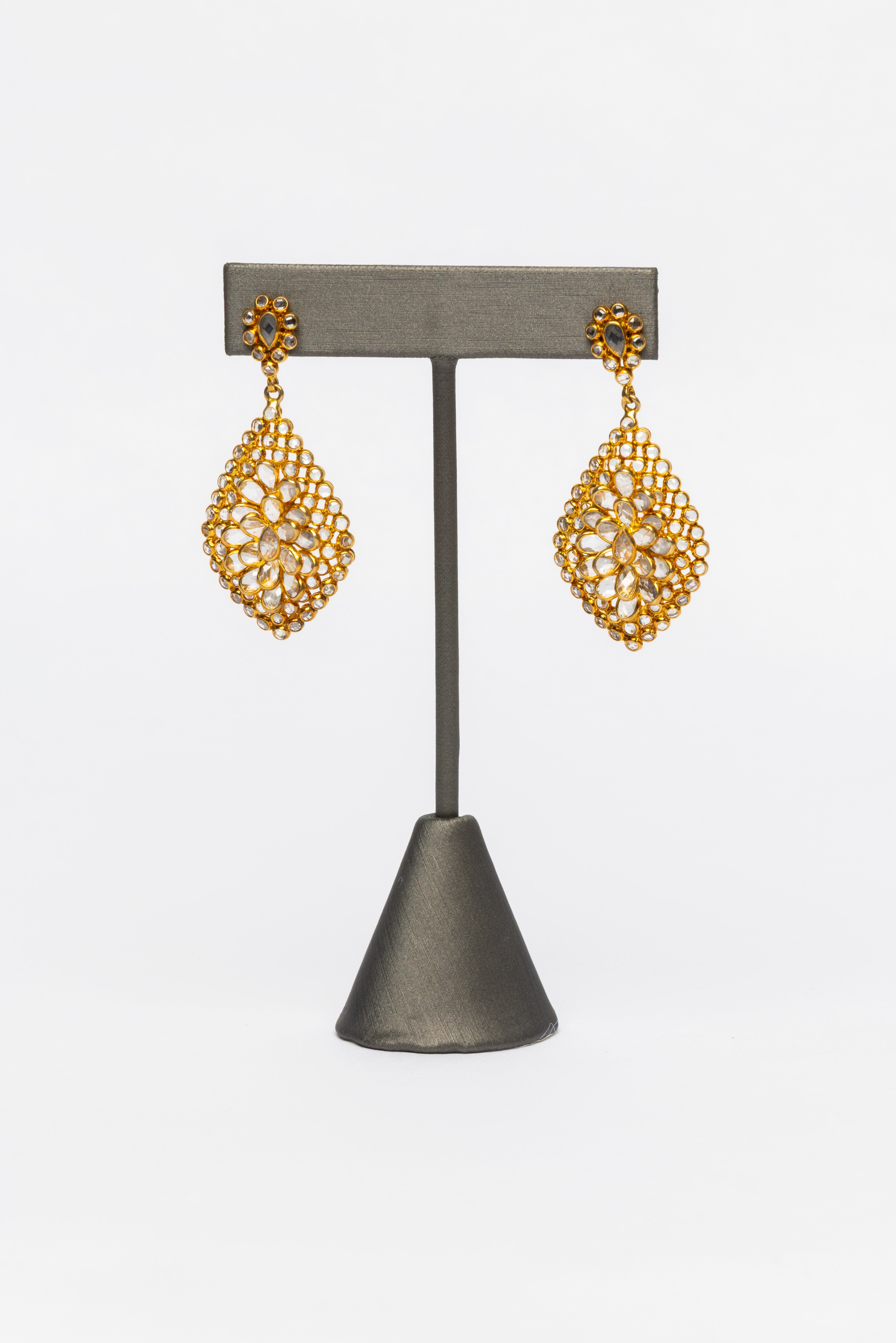Rock Crystal, Vermeil Earrings