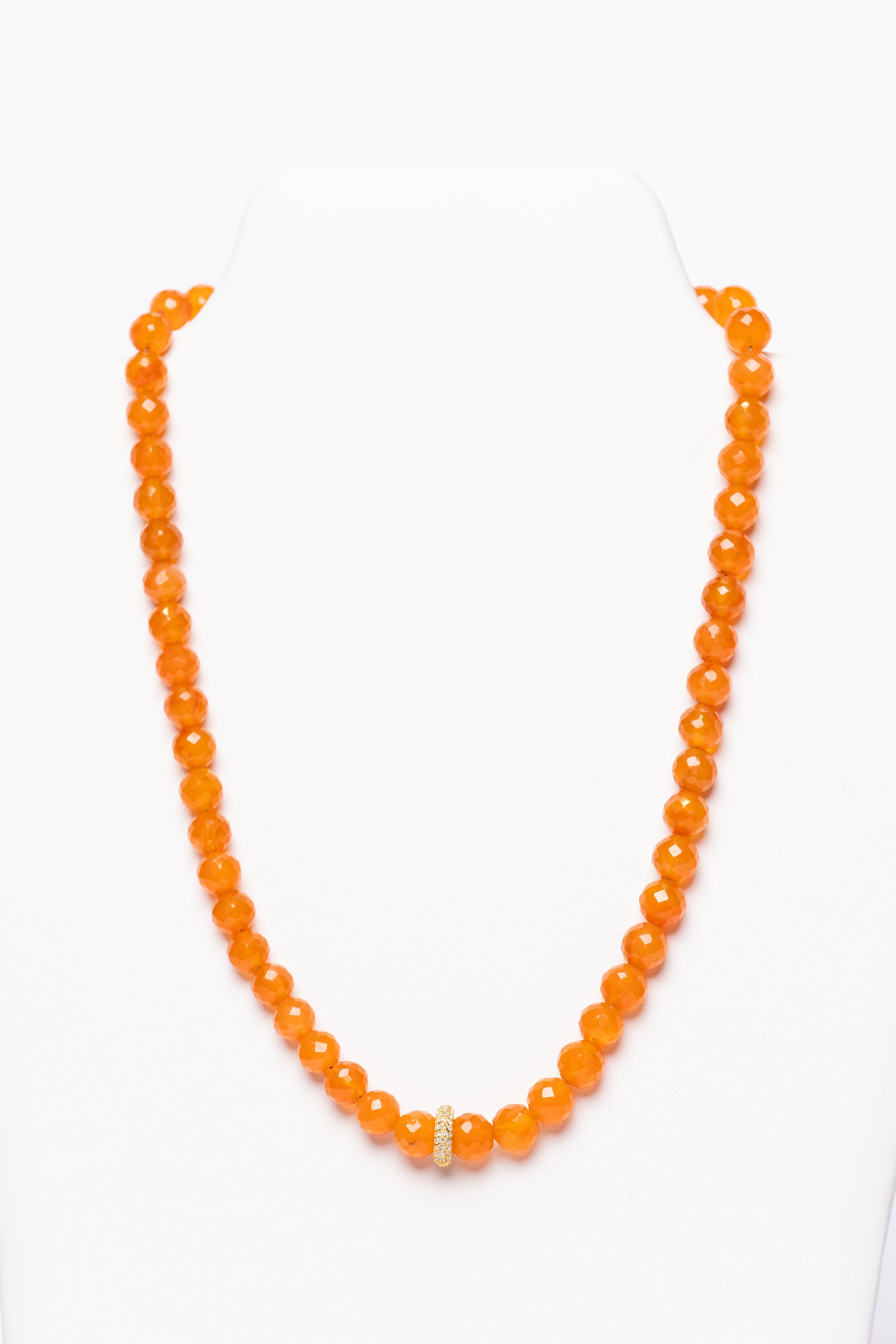 Carnelian, White Topaz Necklace