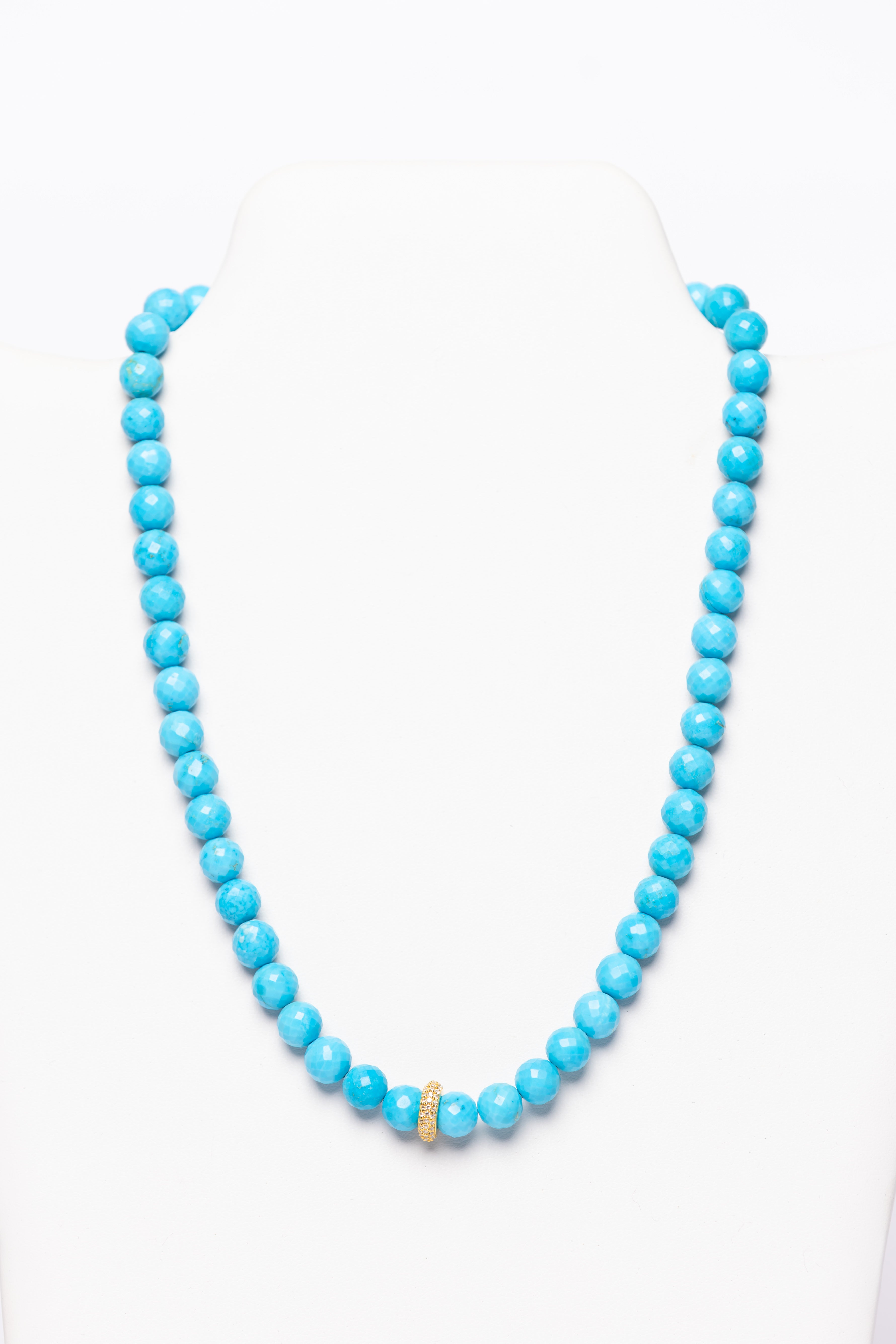 Turquoise, White Topaz Necklace