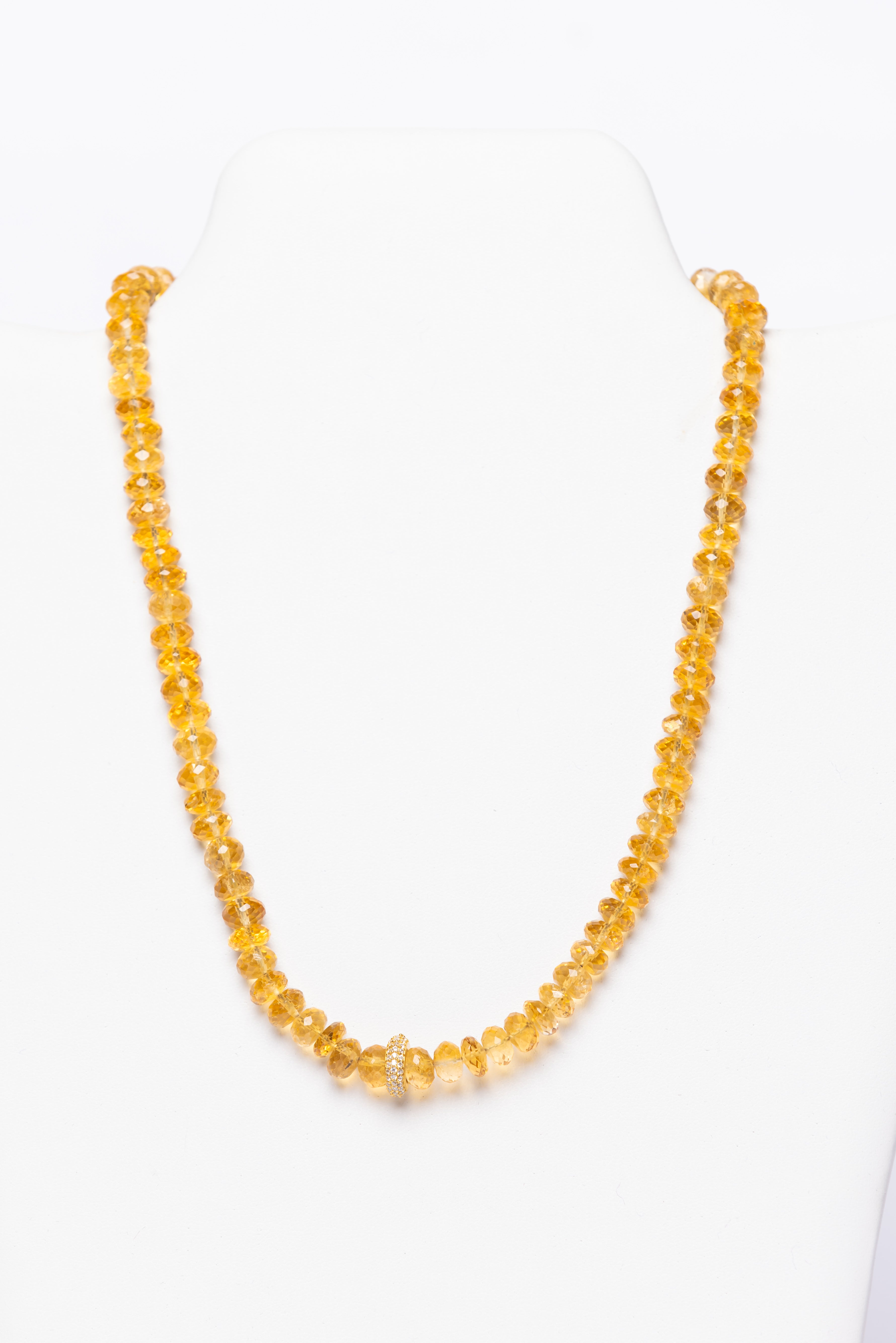 Citrine, White Topaz Necklace