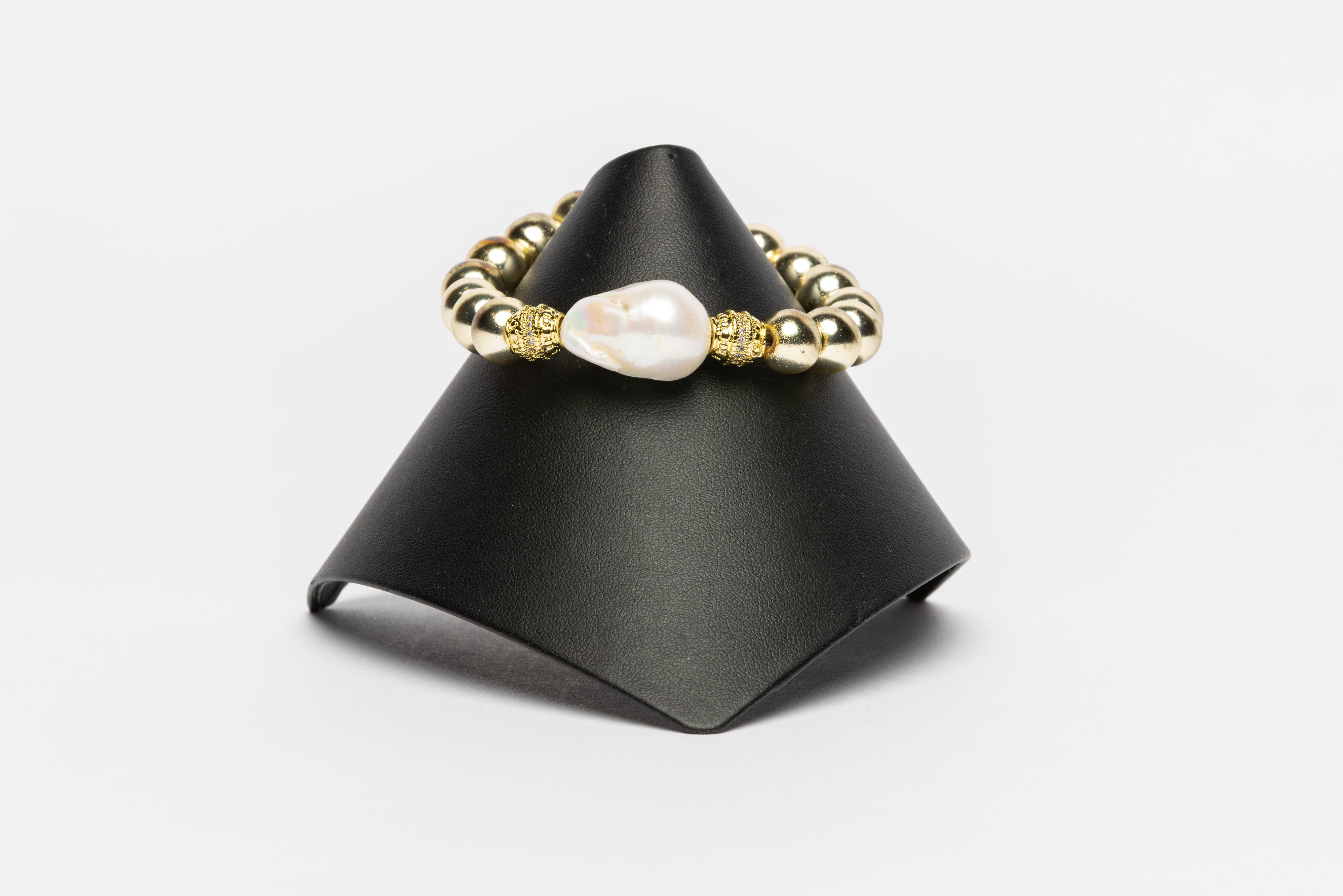 Baroque Pearl and Gold Hematite Bracelet