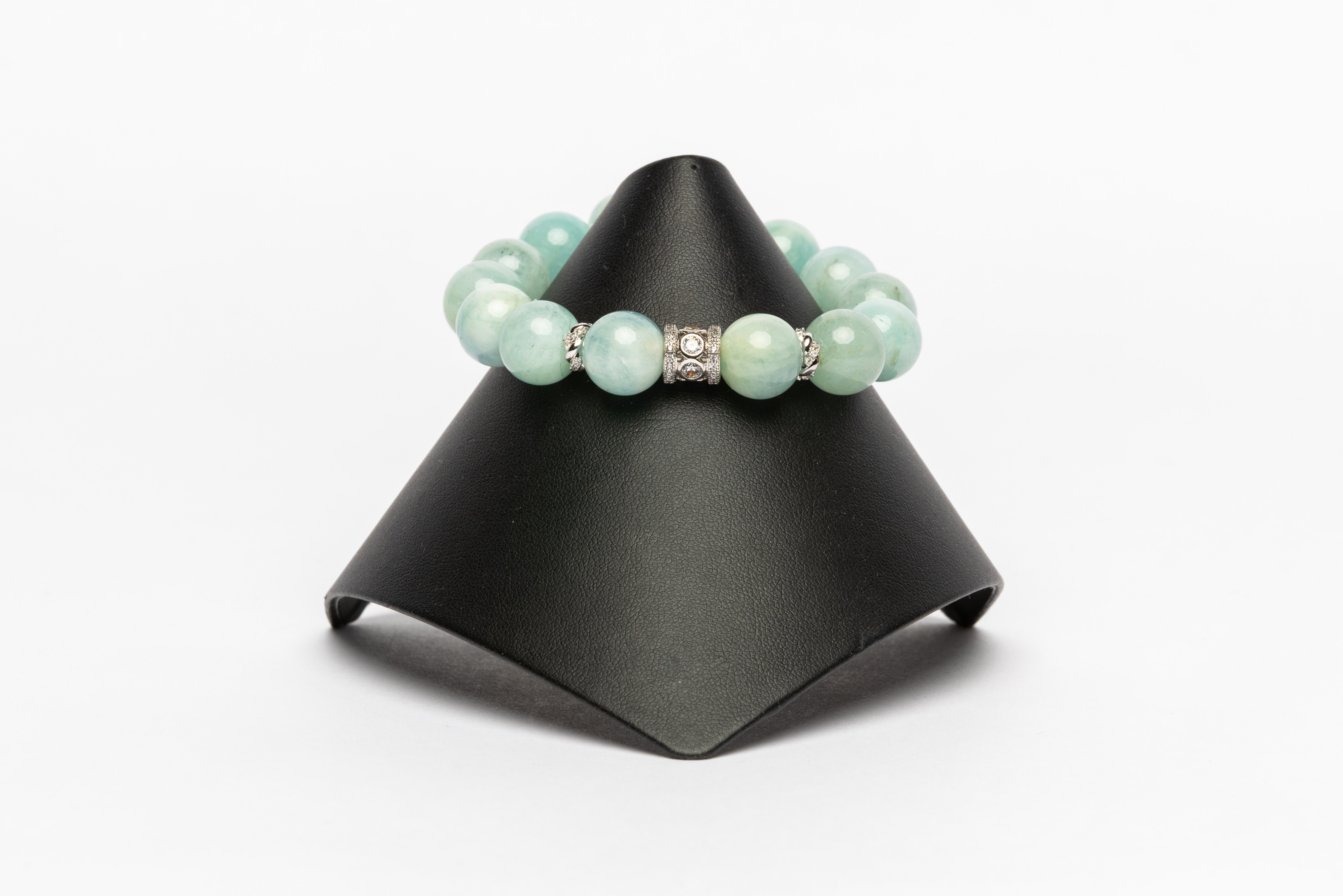 Aquamarine and White Topaz Bracelet
