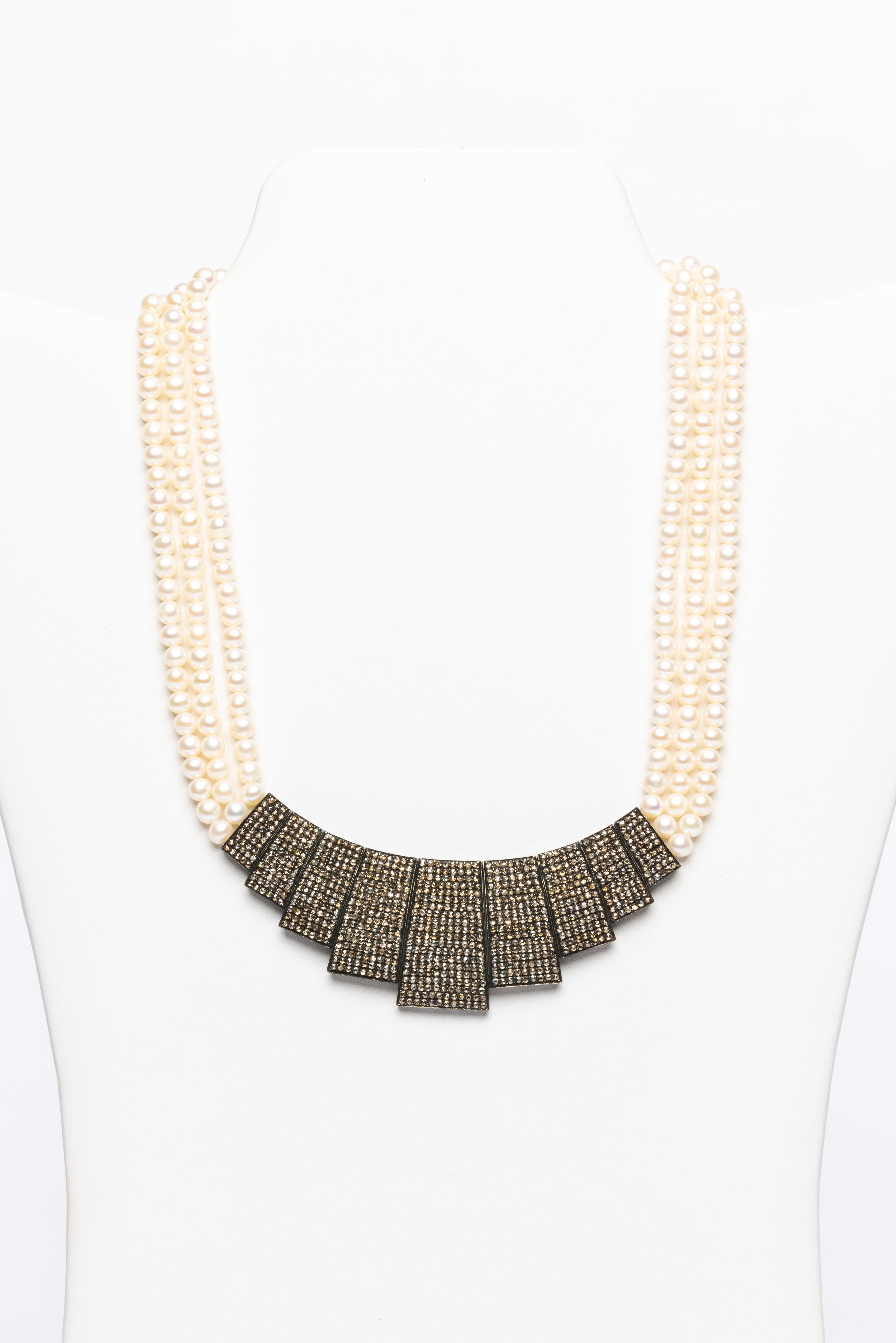 Pearl and Diamond Statement Piece Necklace