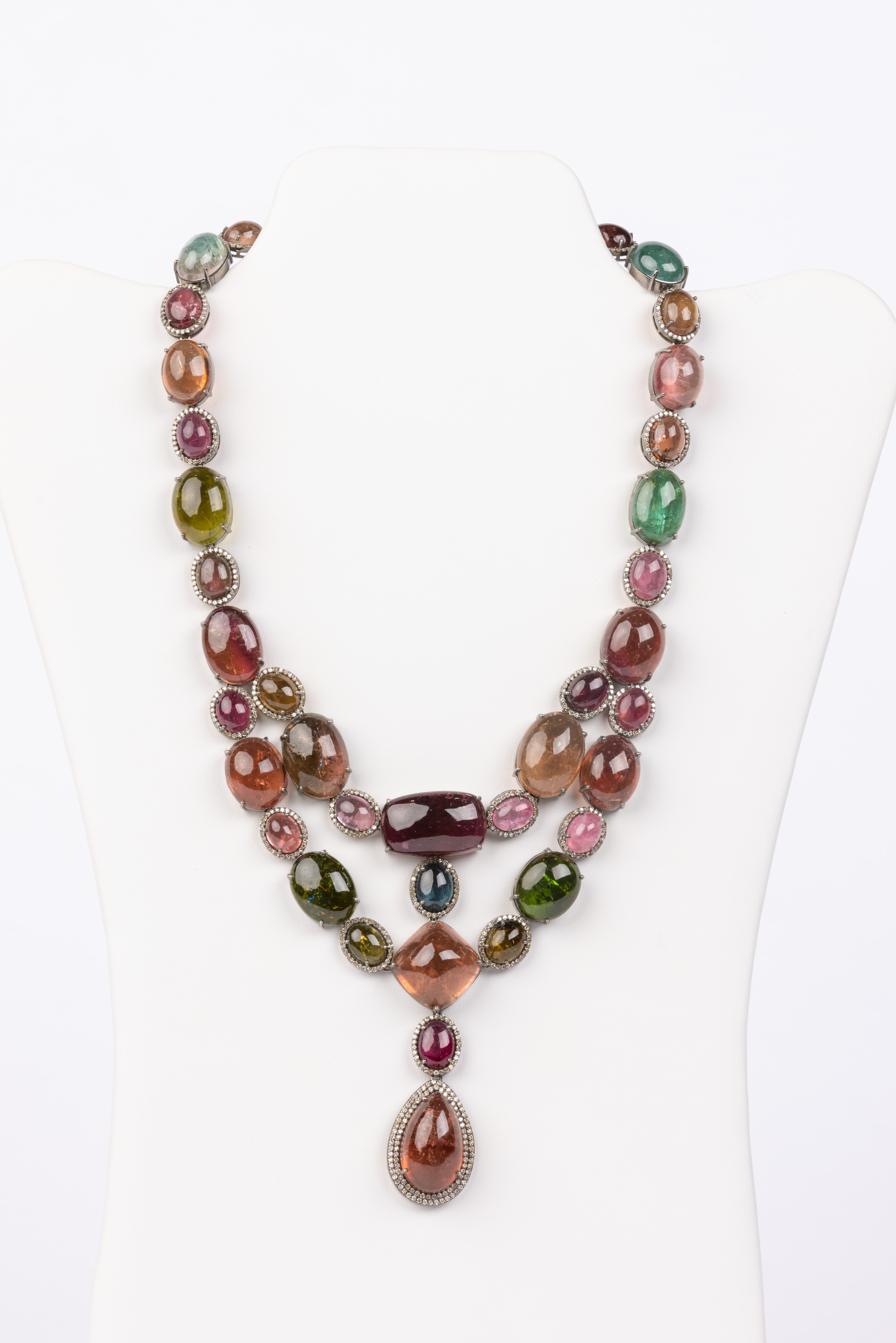 Tourmaline and Diamond Necklace