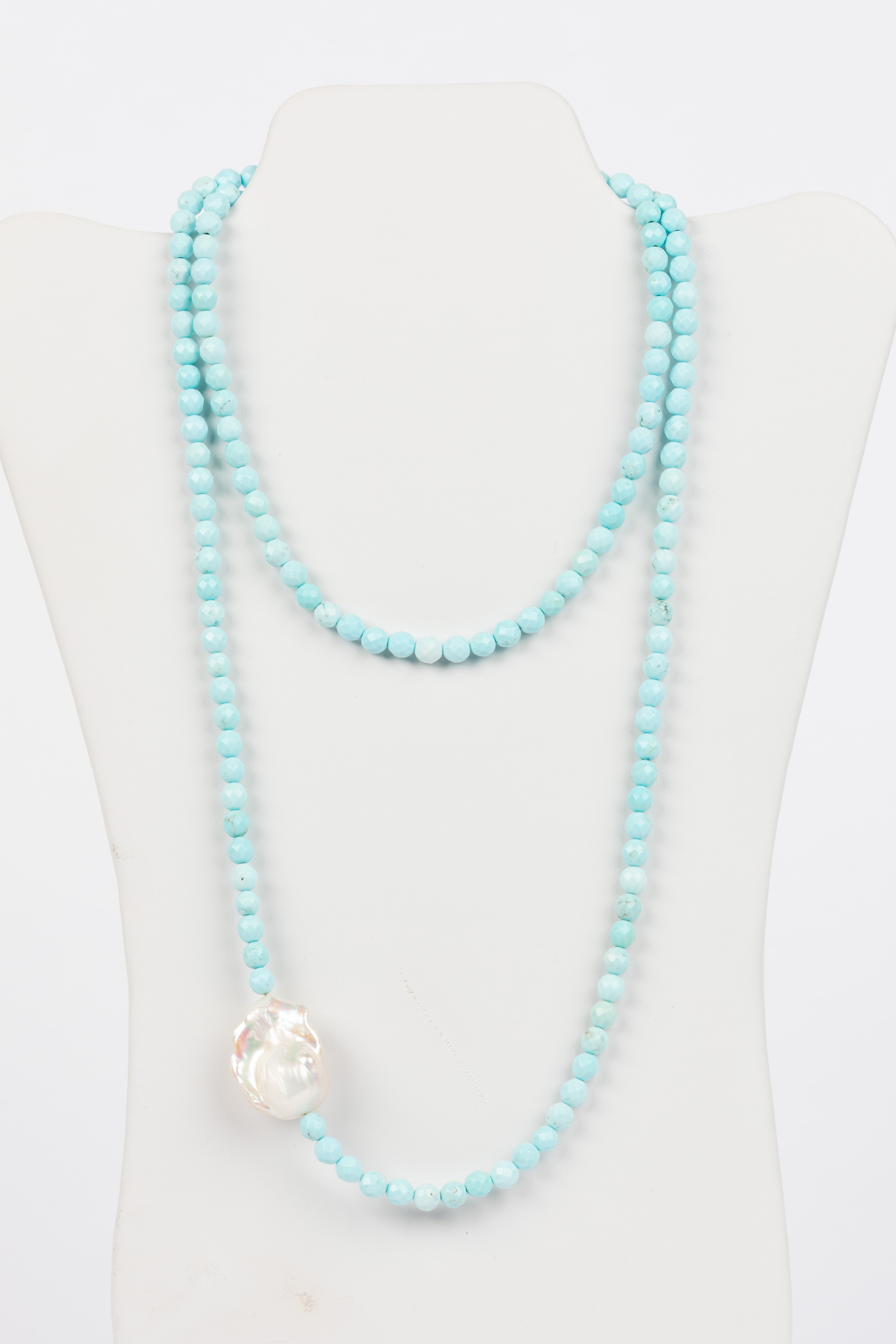 Turquoise, Baroque Pearl Necklace