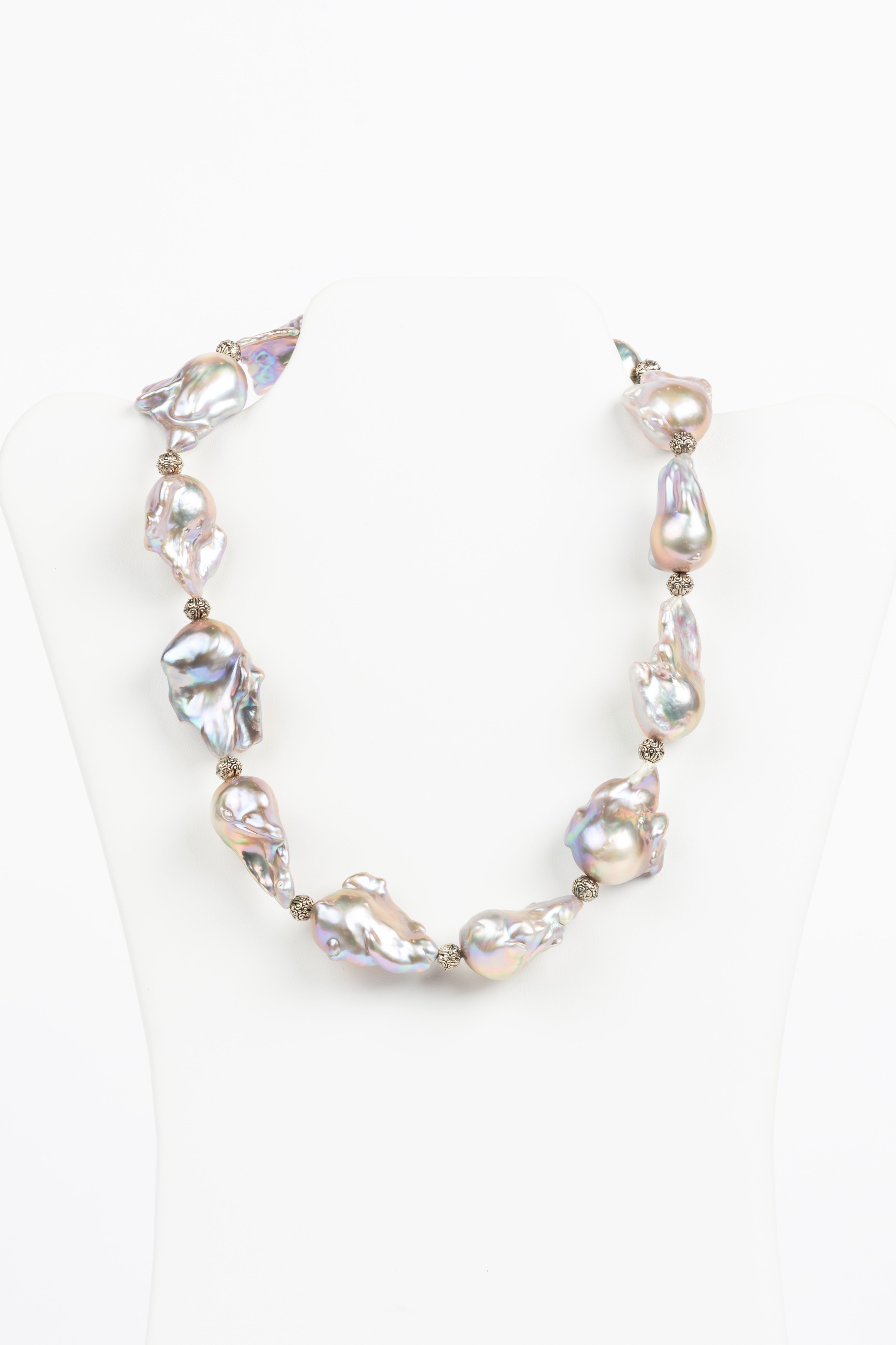Grey Large Baroque Pearl Necklace