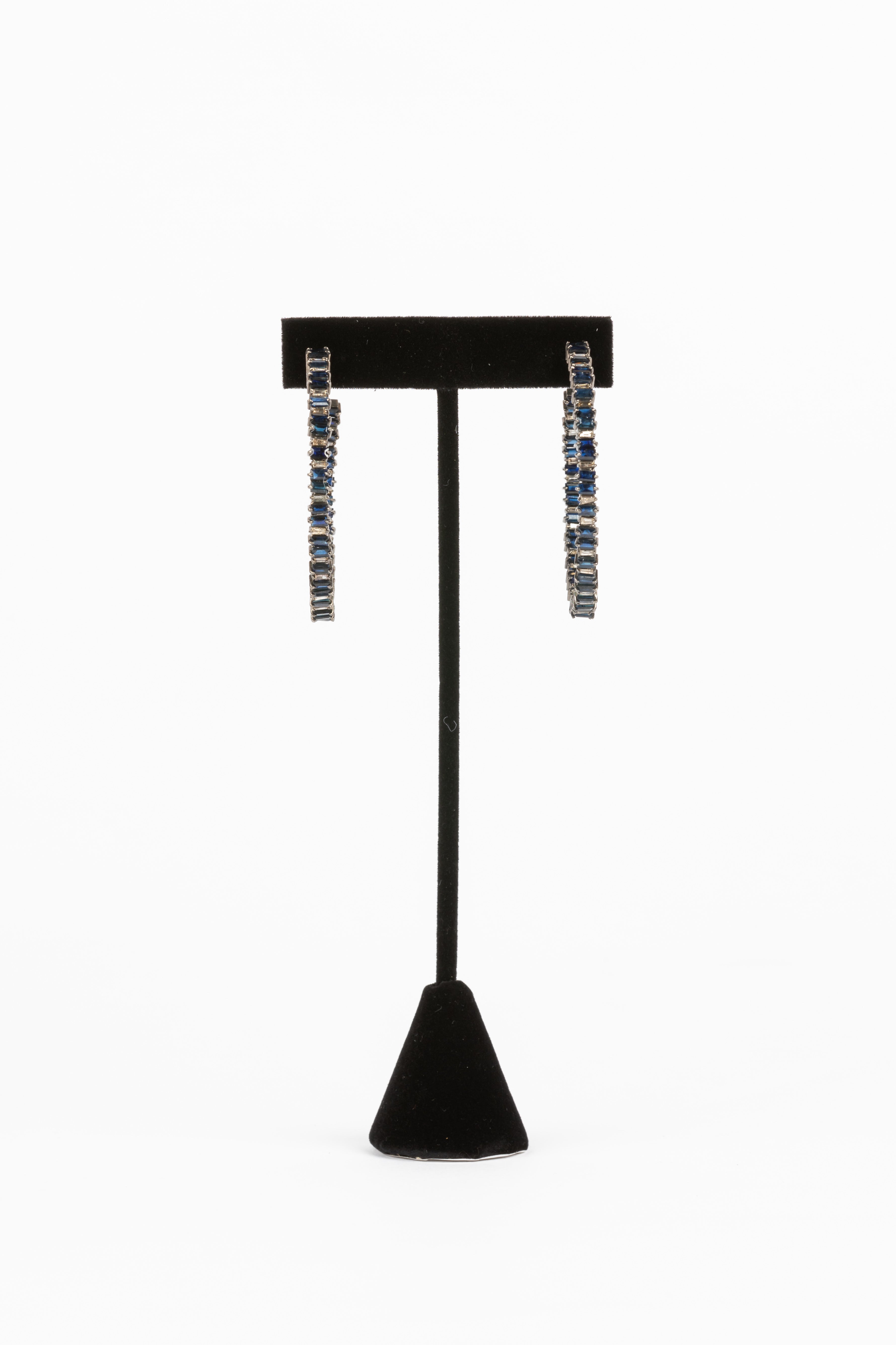 Sapphire and Diamond Hoops