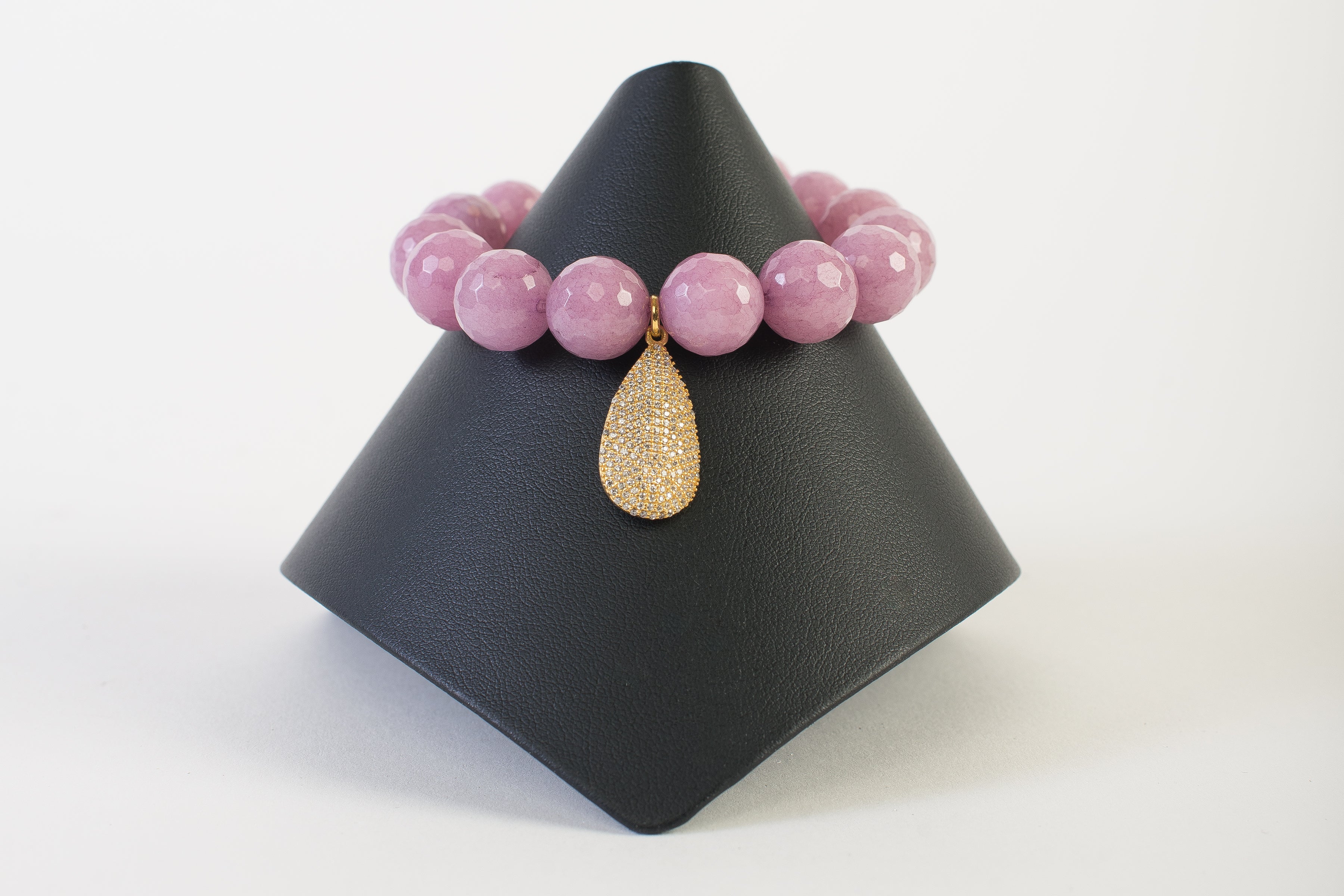 Lavender Jade with White Topaz Charm