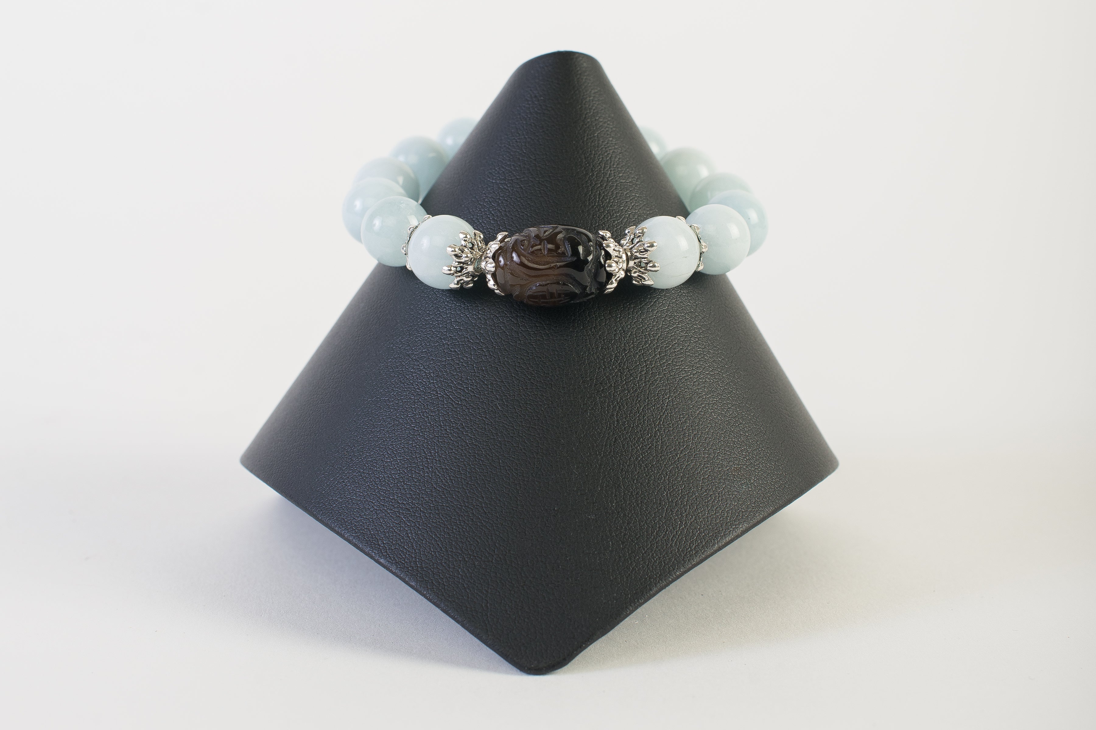 Aquamarine with Carved Smoky Quartz