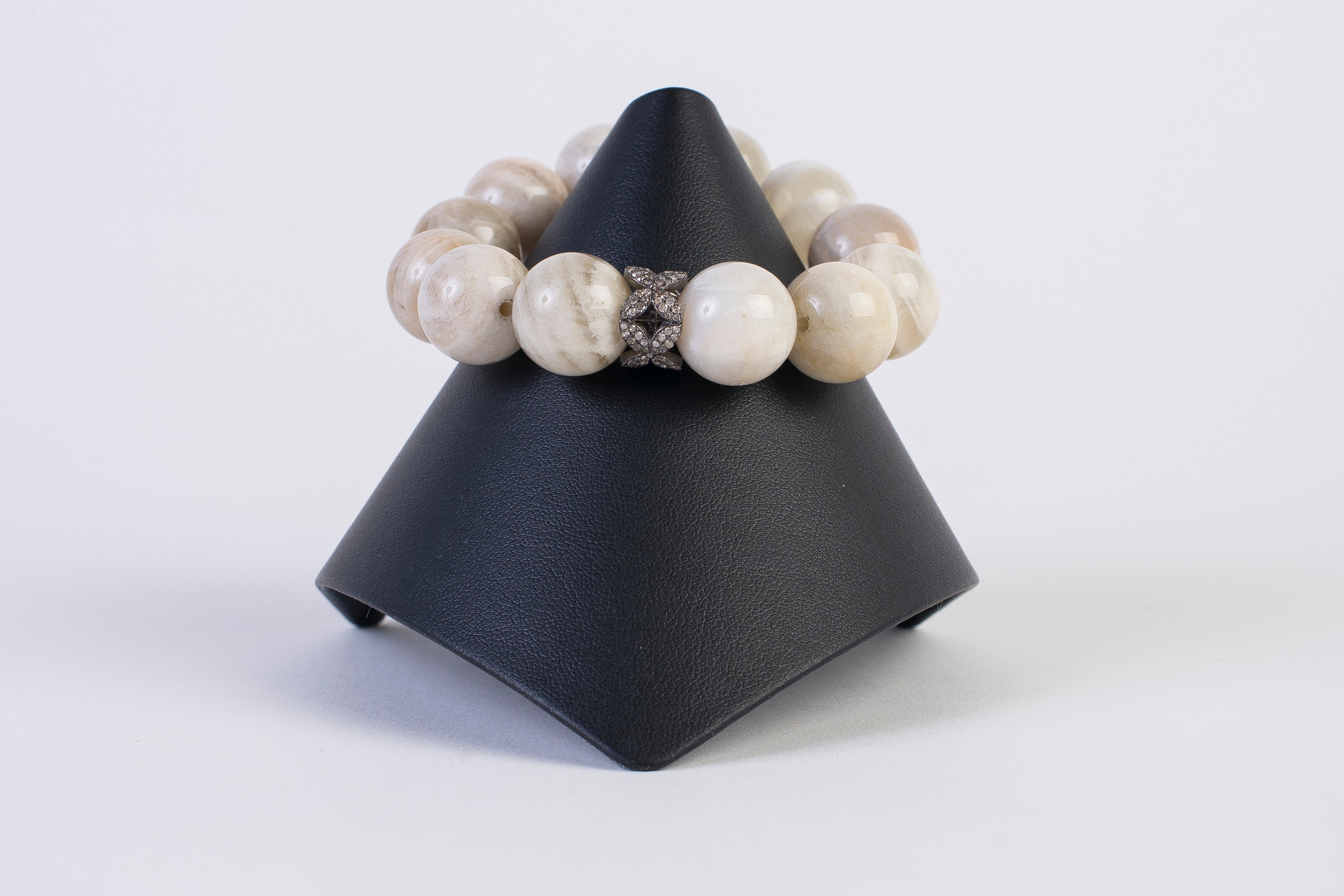 Pave diamond and jasper bracelet