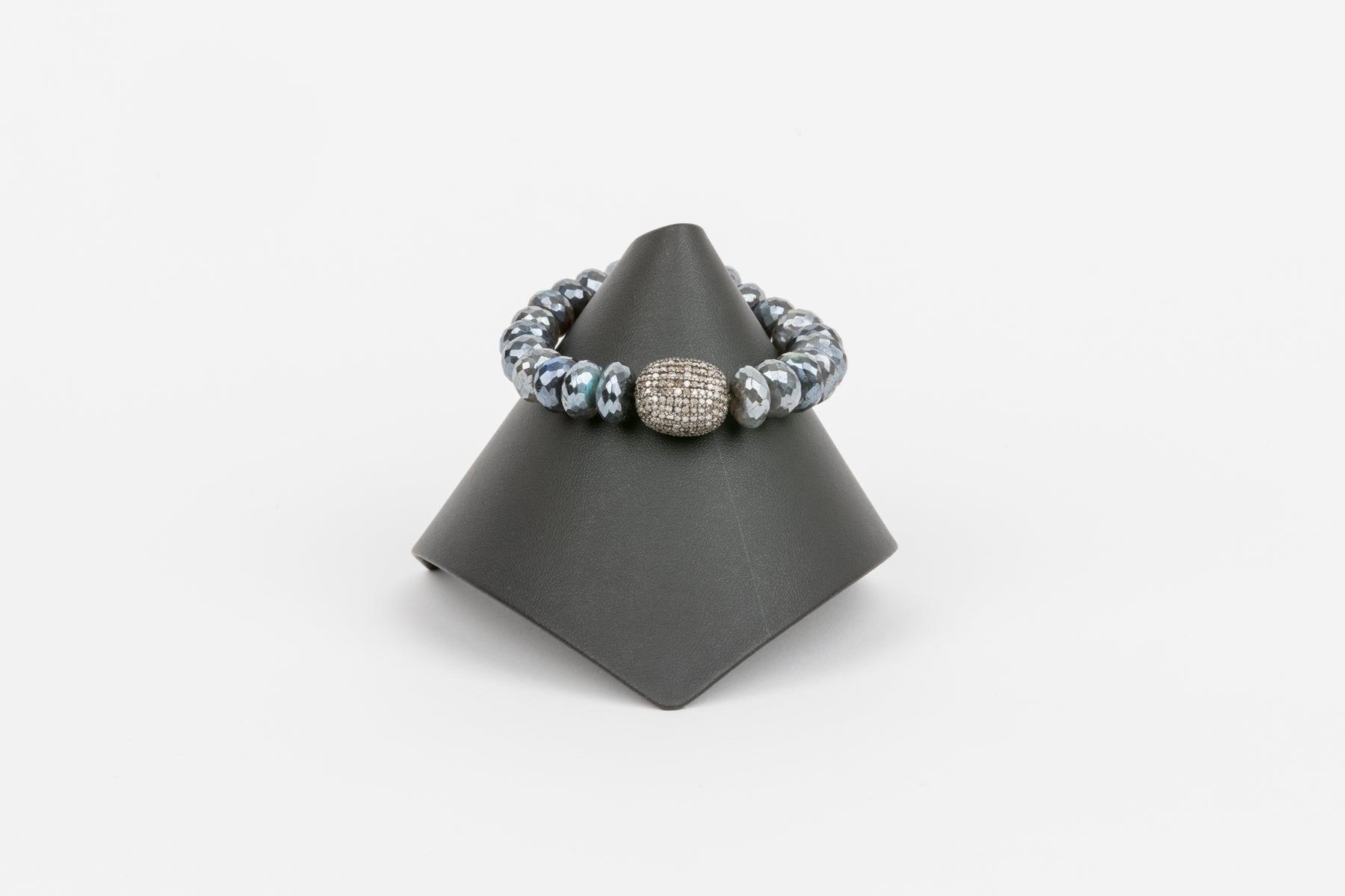 Mystic Labradorite and Pave Diamond Bracelet