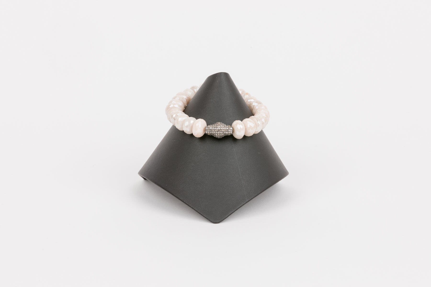 Mystic Moonstone and Pave Diamond Bracelet