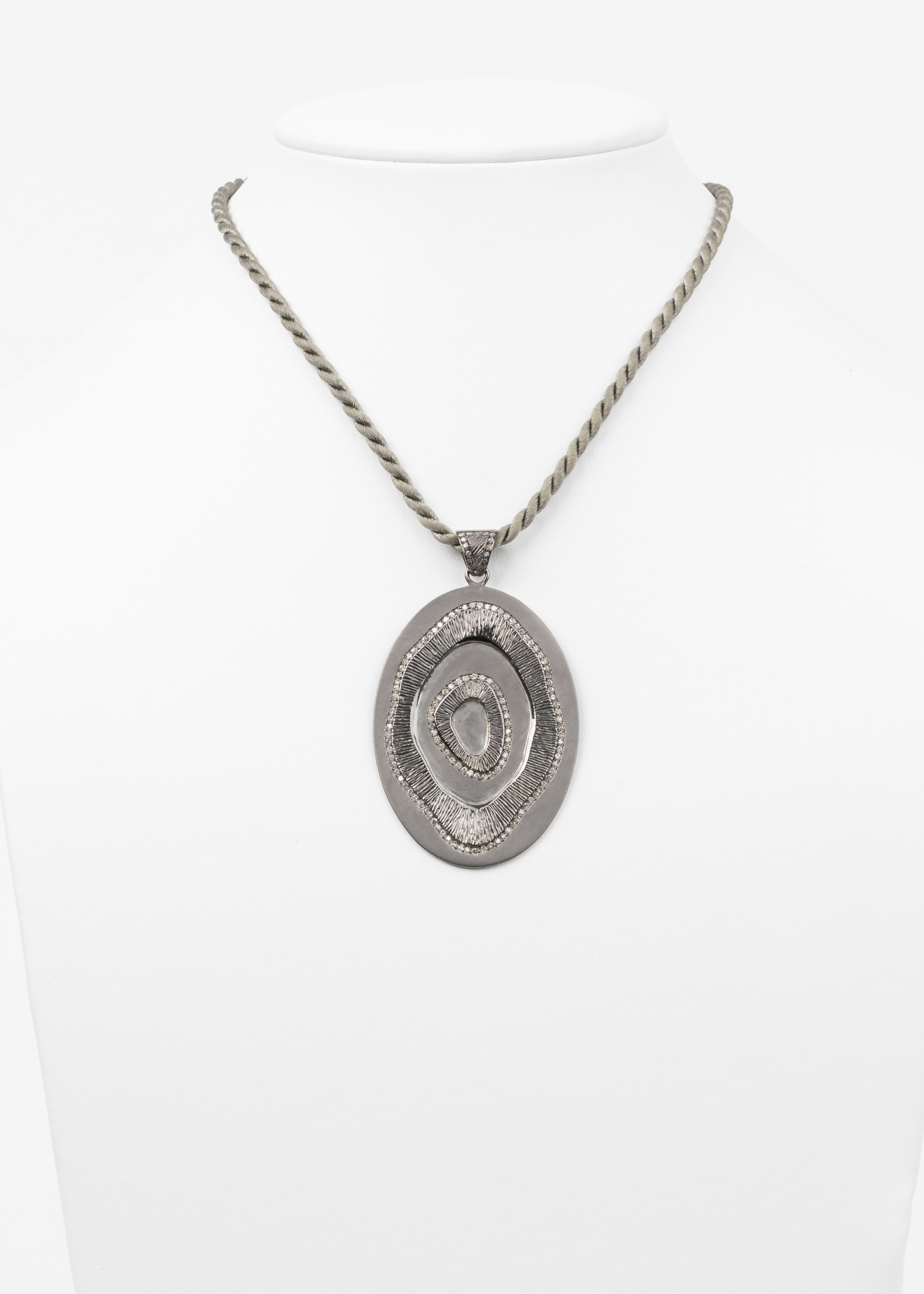 Pave Diamond Sterling Disc