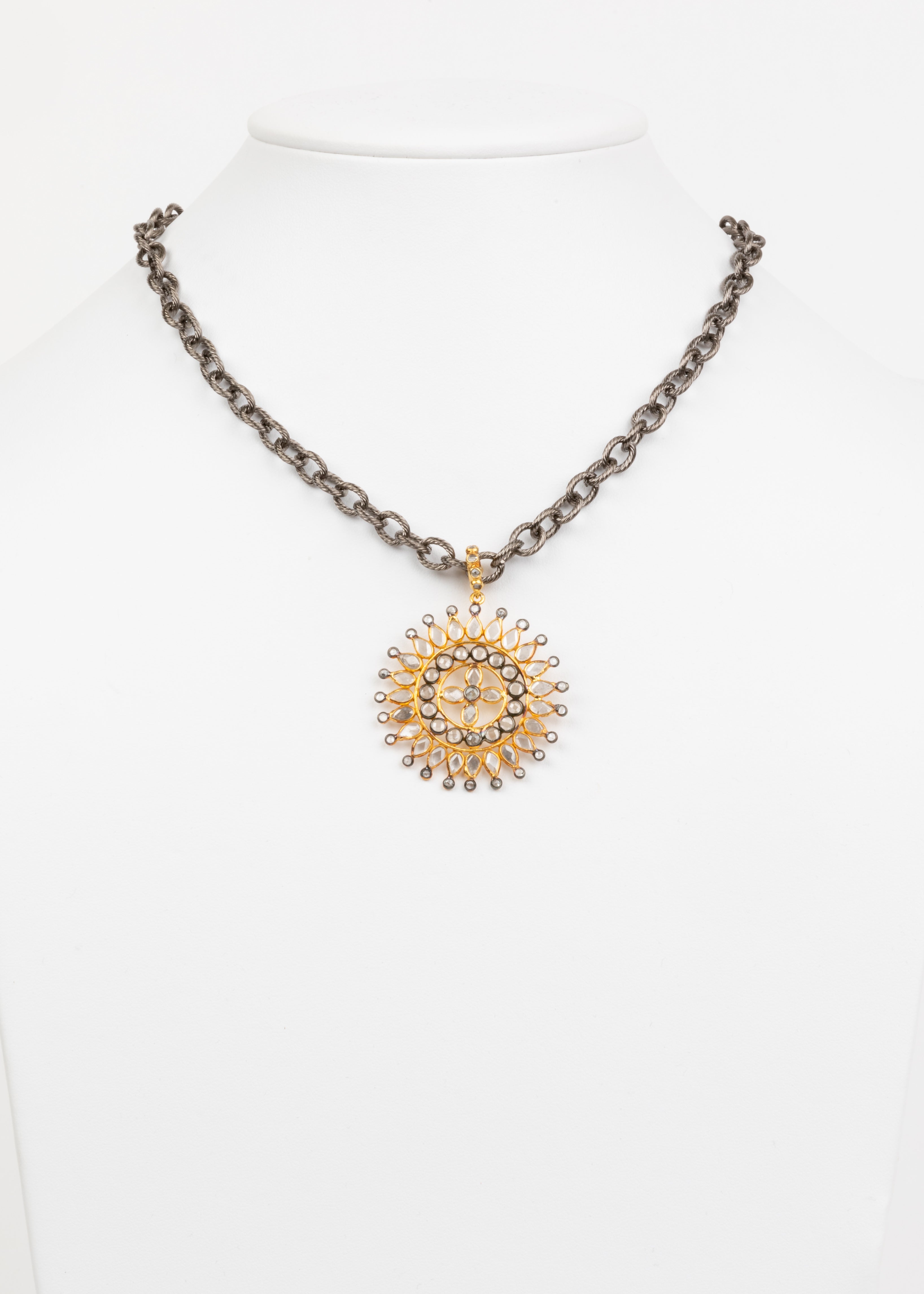 Rock Crystal and Vermeil Necklace