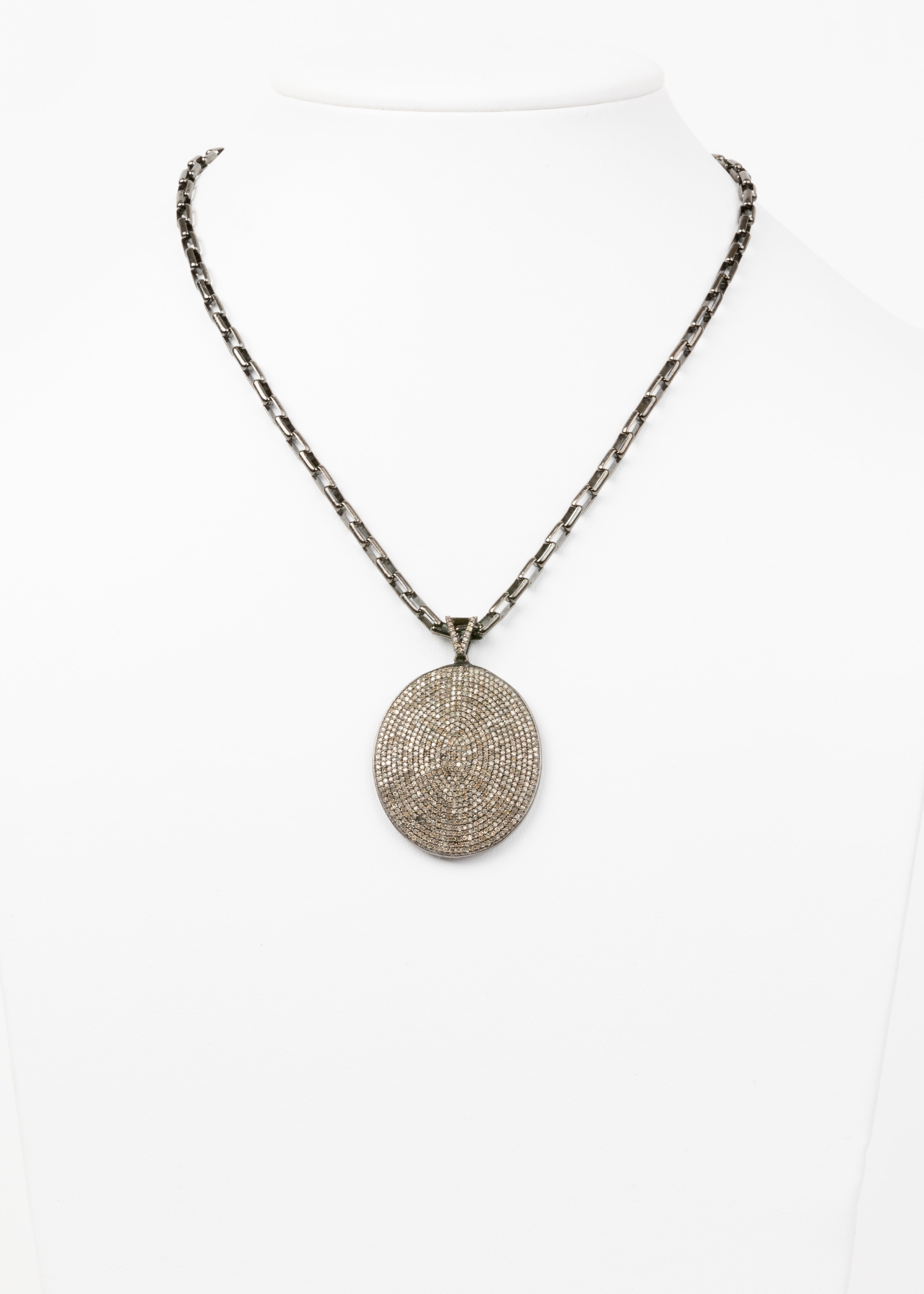 Pave Diamond Oval