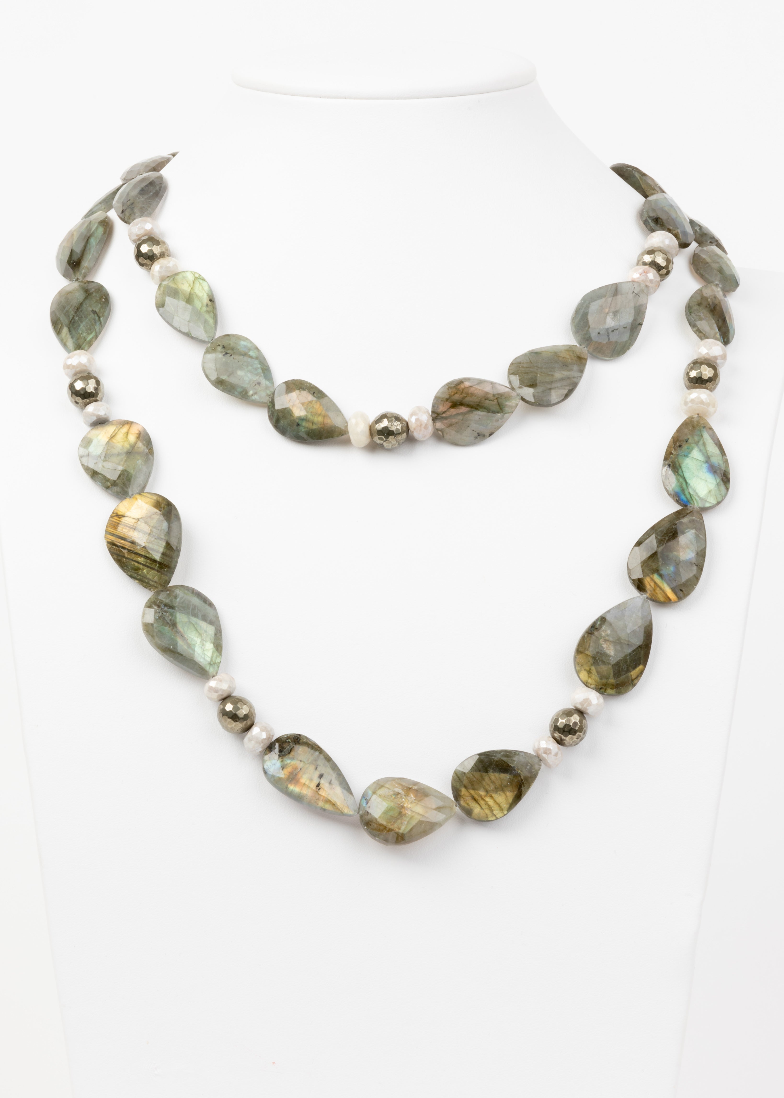 Labradorite, Pyrite and Mystic Moonstone
