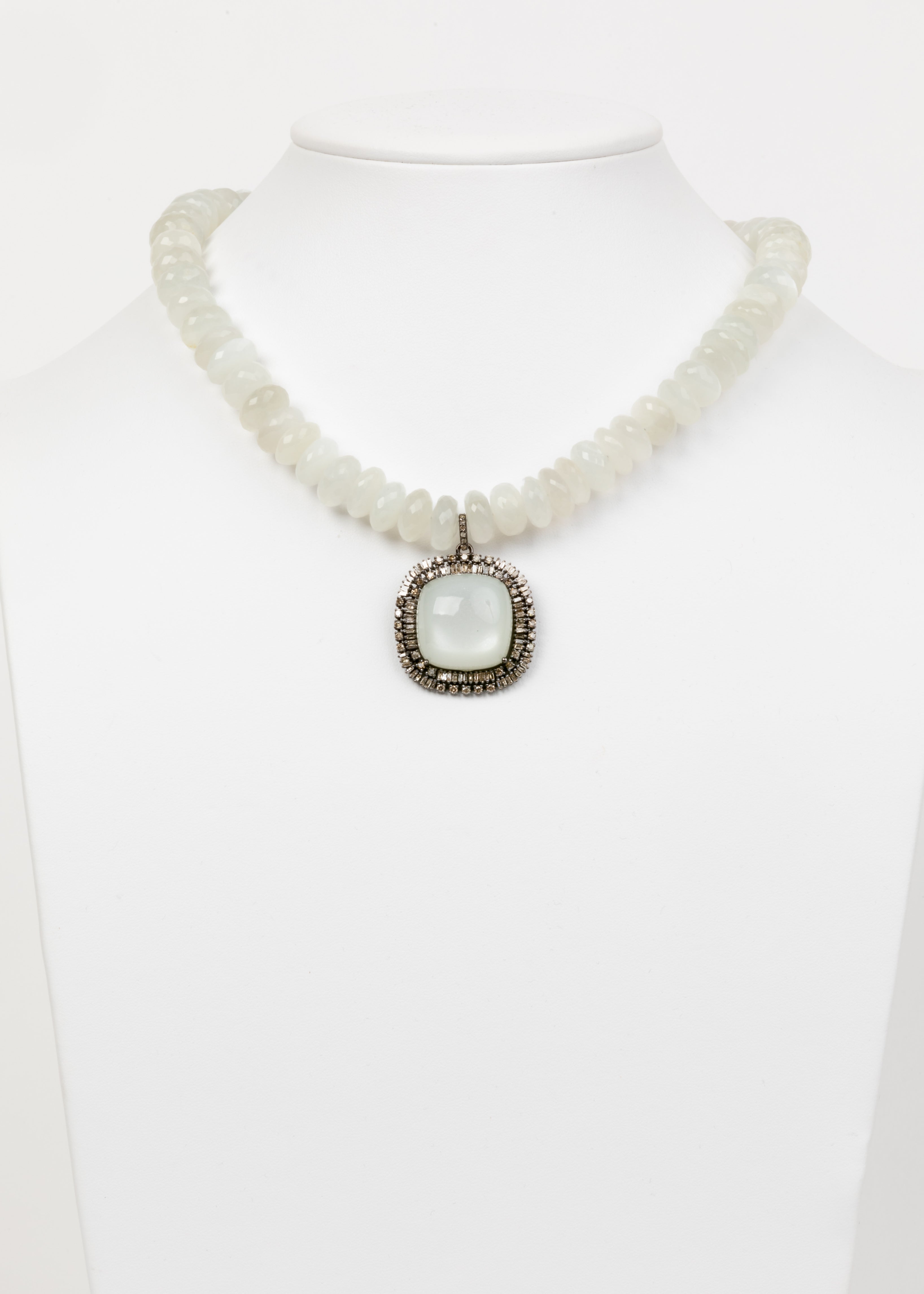 Moonstone and Diamond Necklace