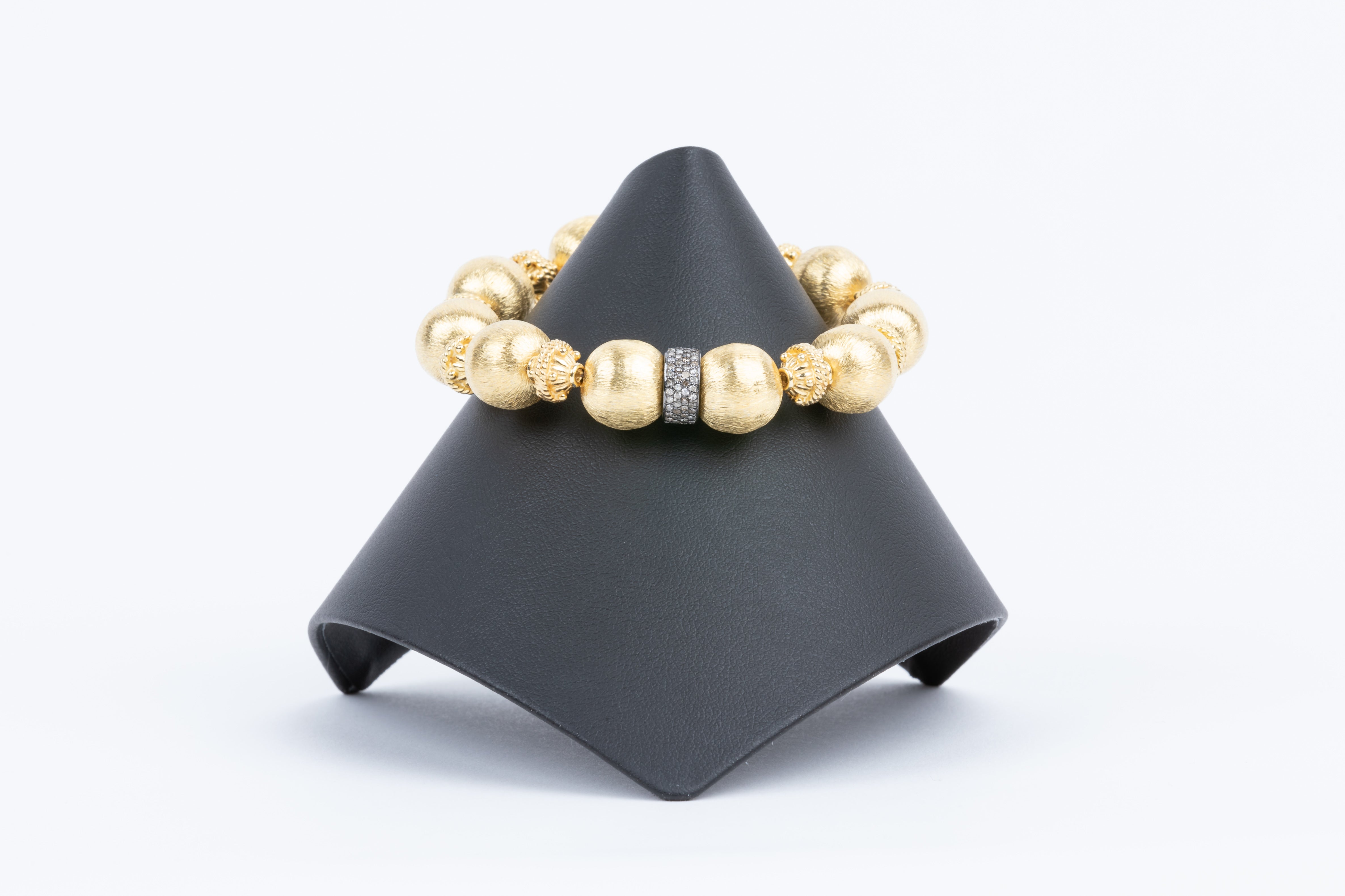 Pave Diamond, Brushed Vermeil