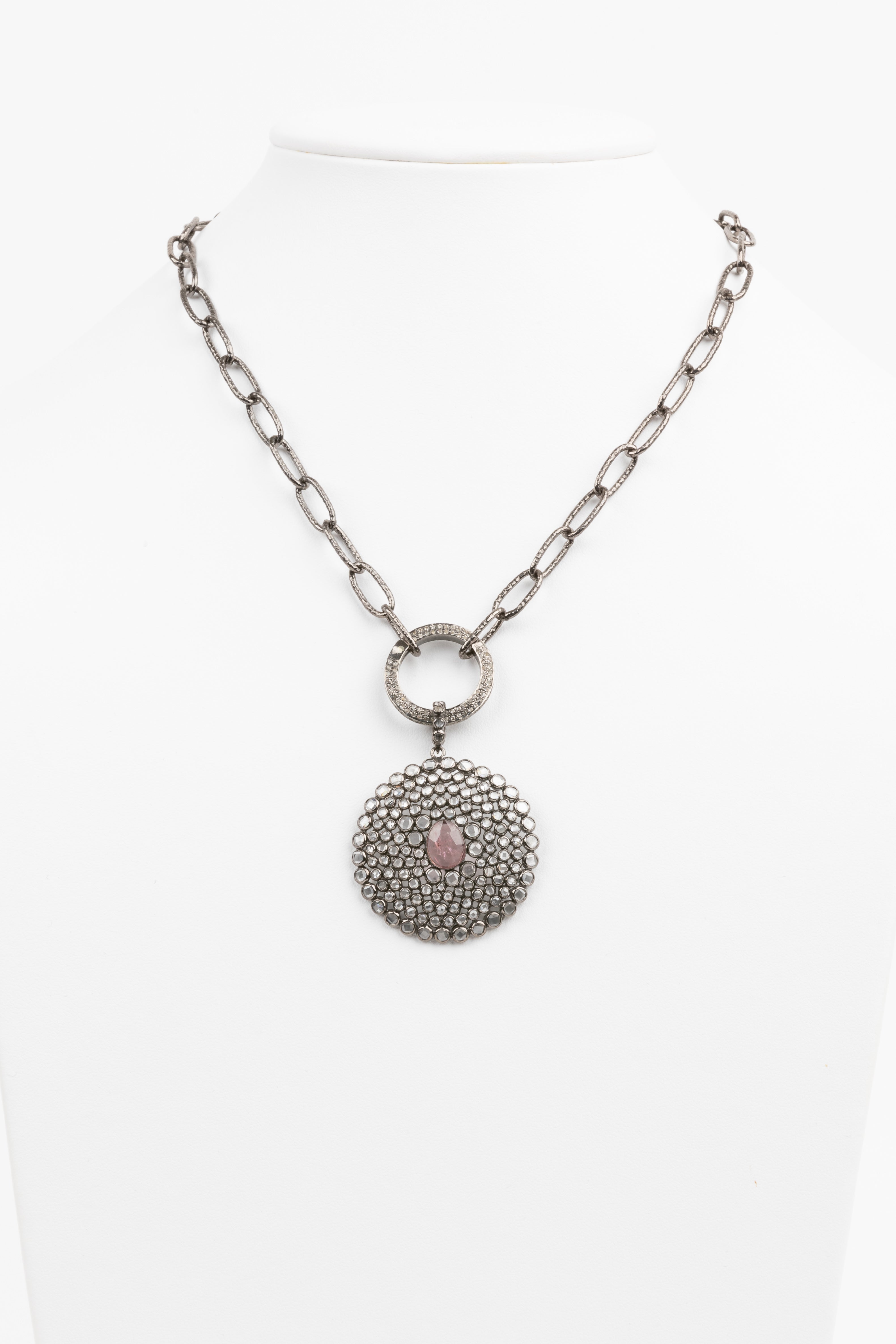 Rock Crystal, Tourmaline , Sterling