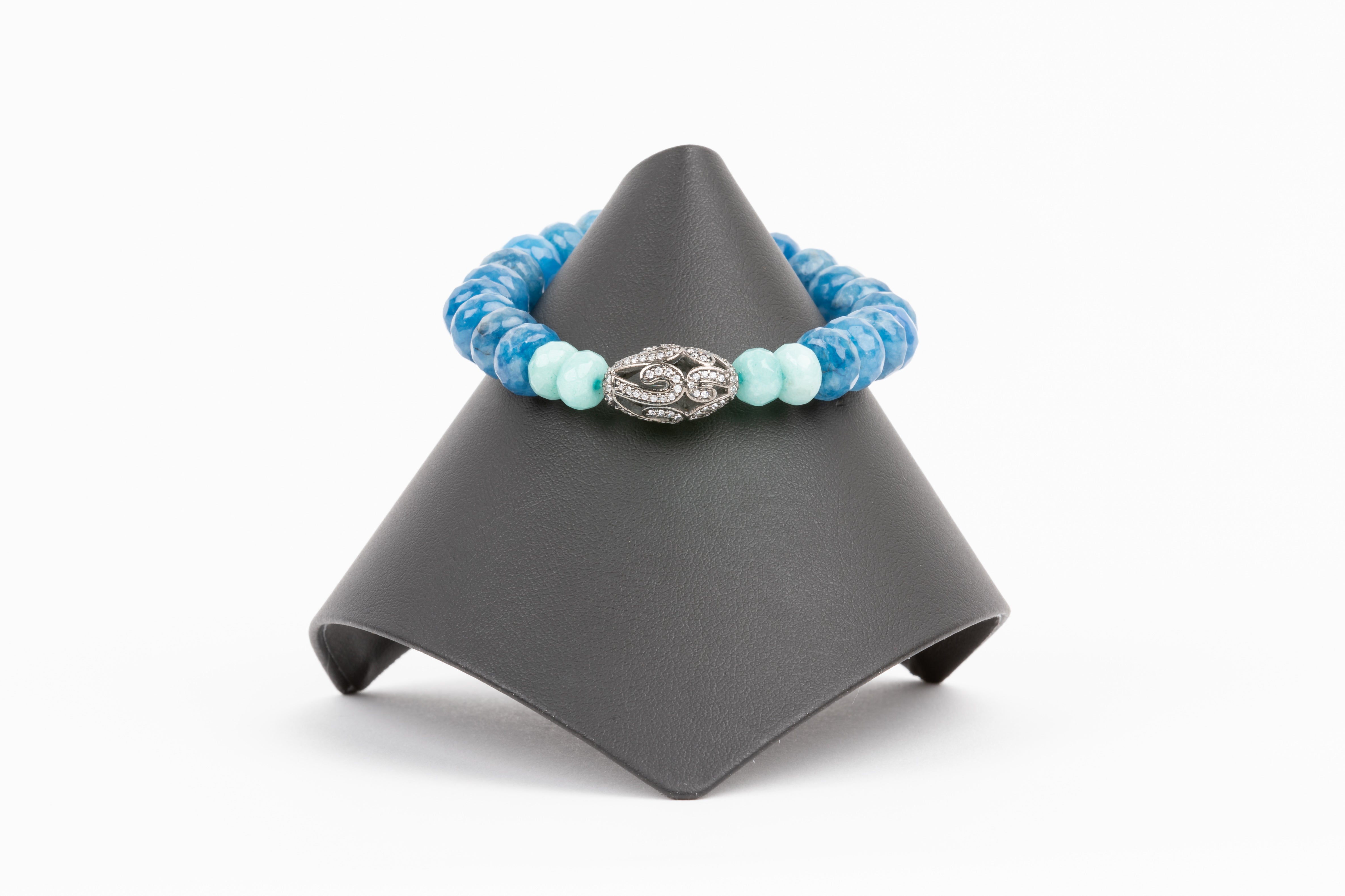 White Topaz, Amazionite, Agate