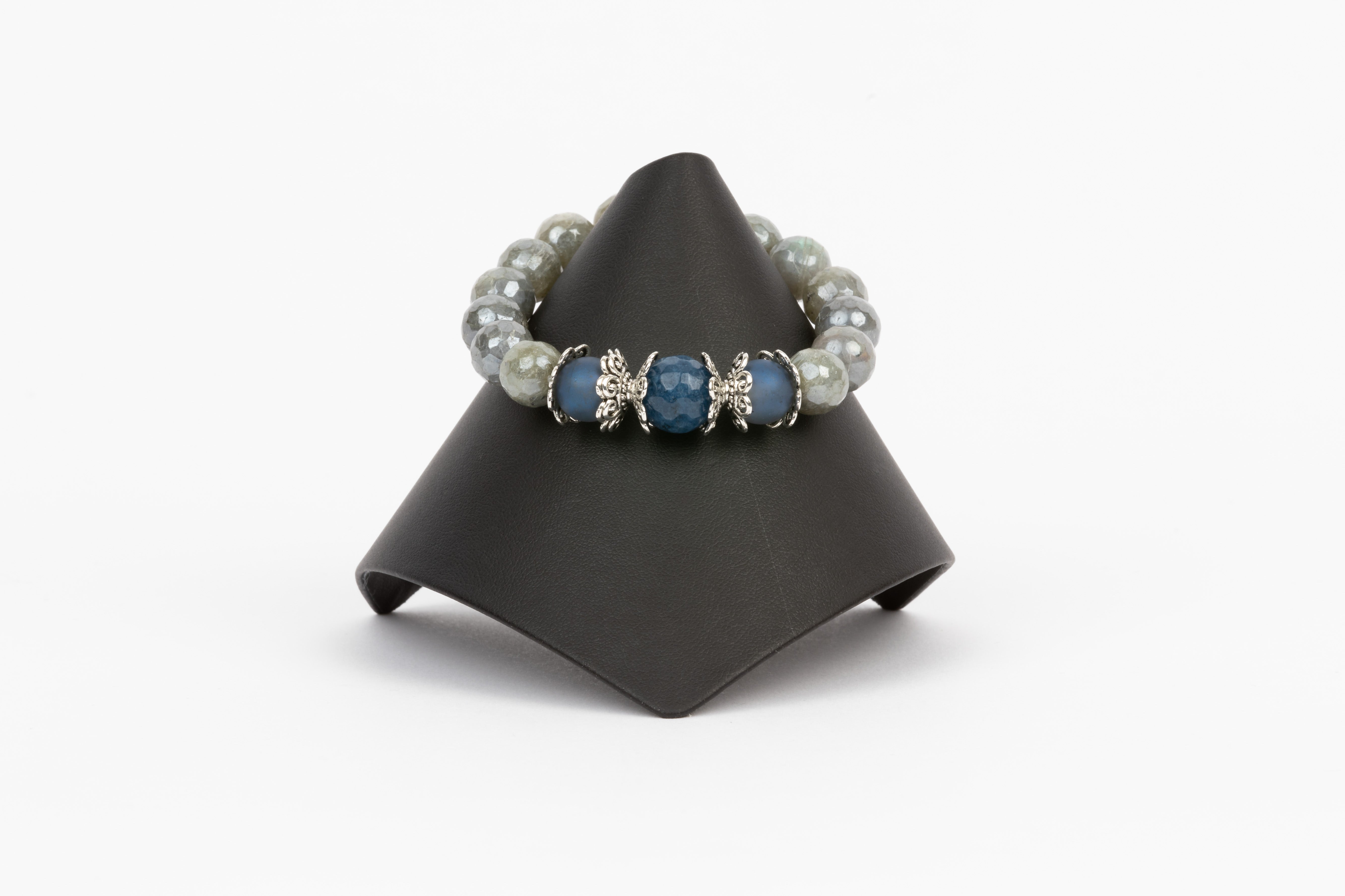 Frosted Iolite, Labradorite Bracelet