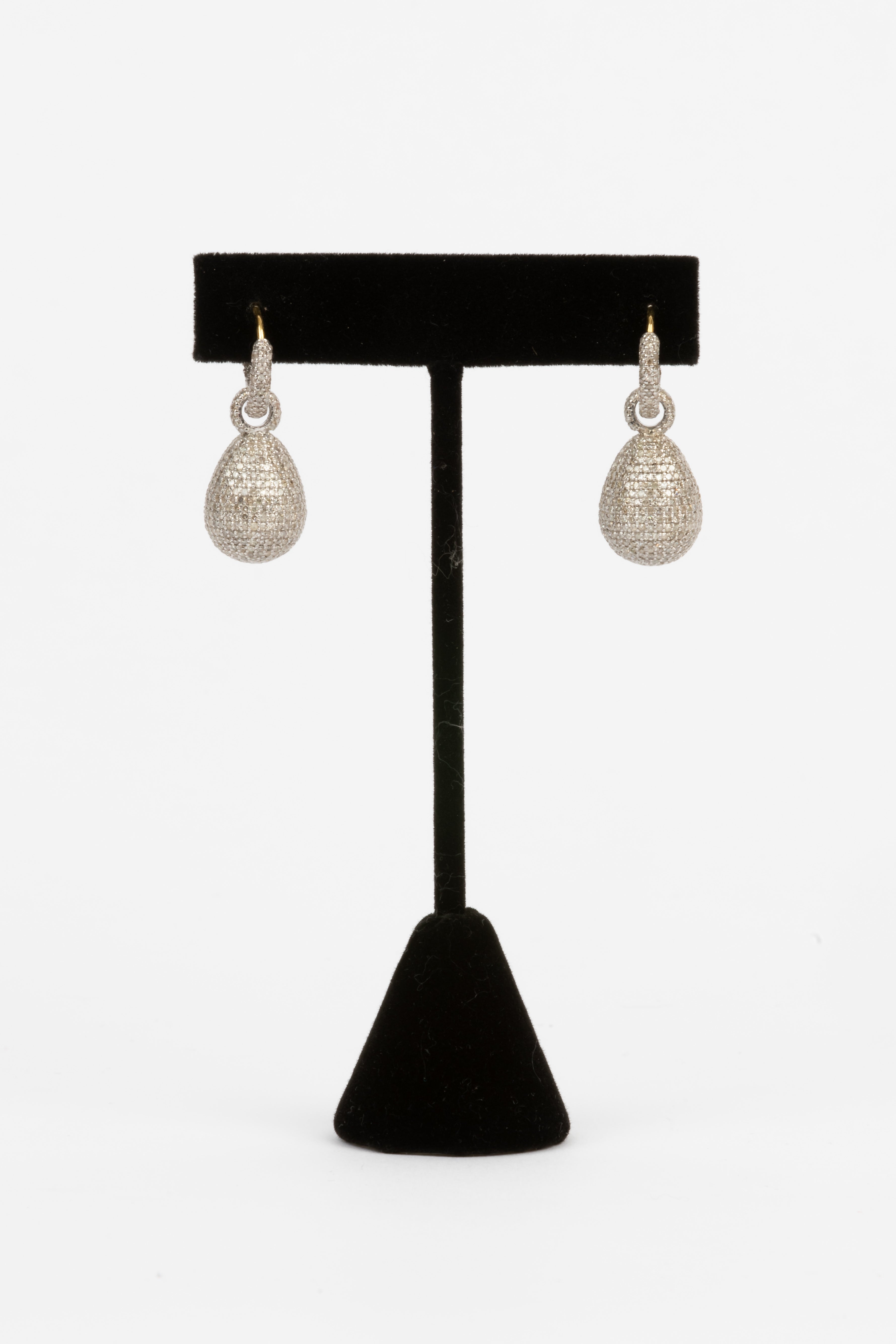 Pave Diamond Ball Earrings