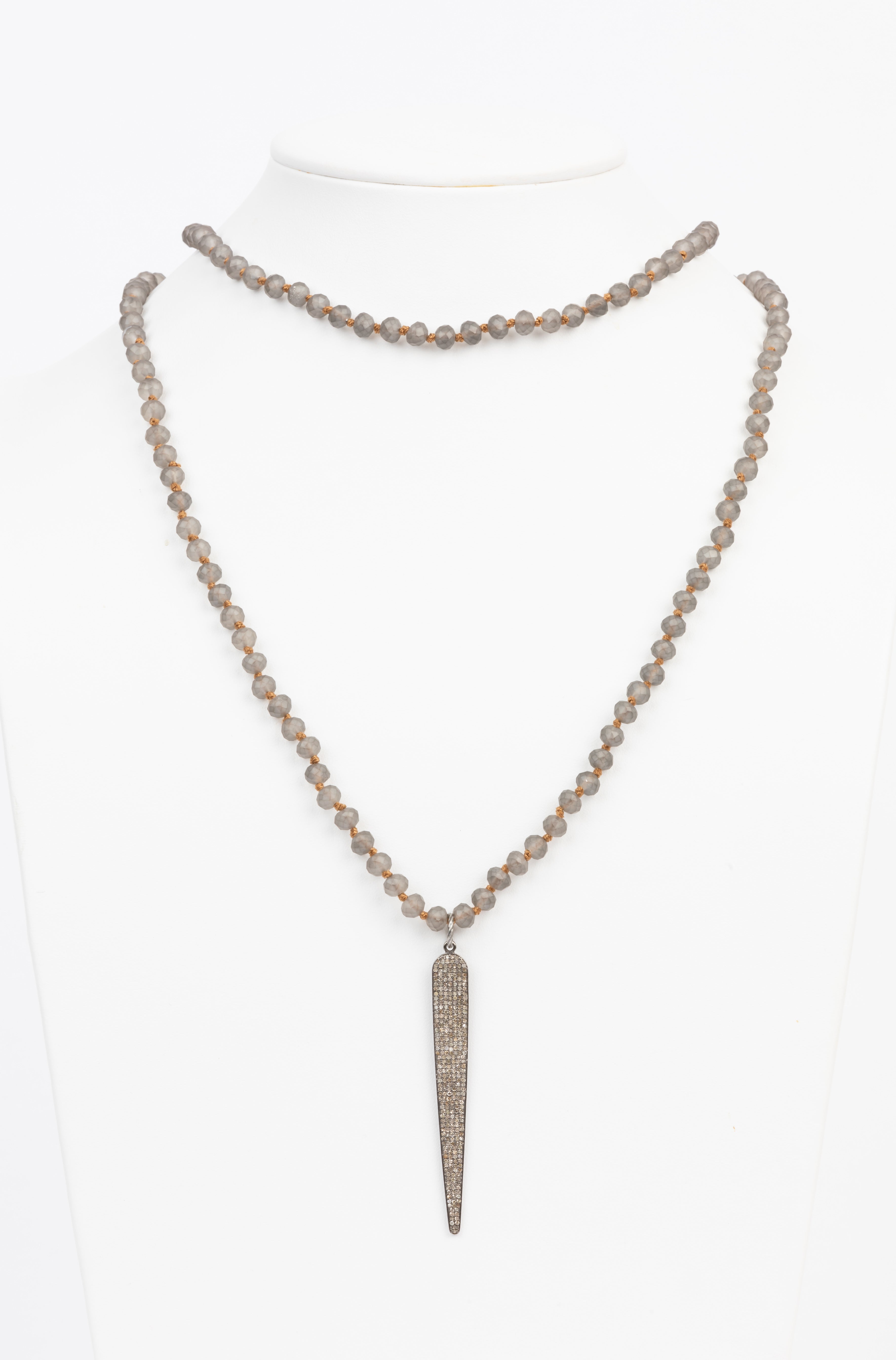 Pave Diamond Spike Necklace