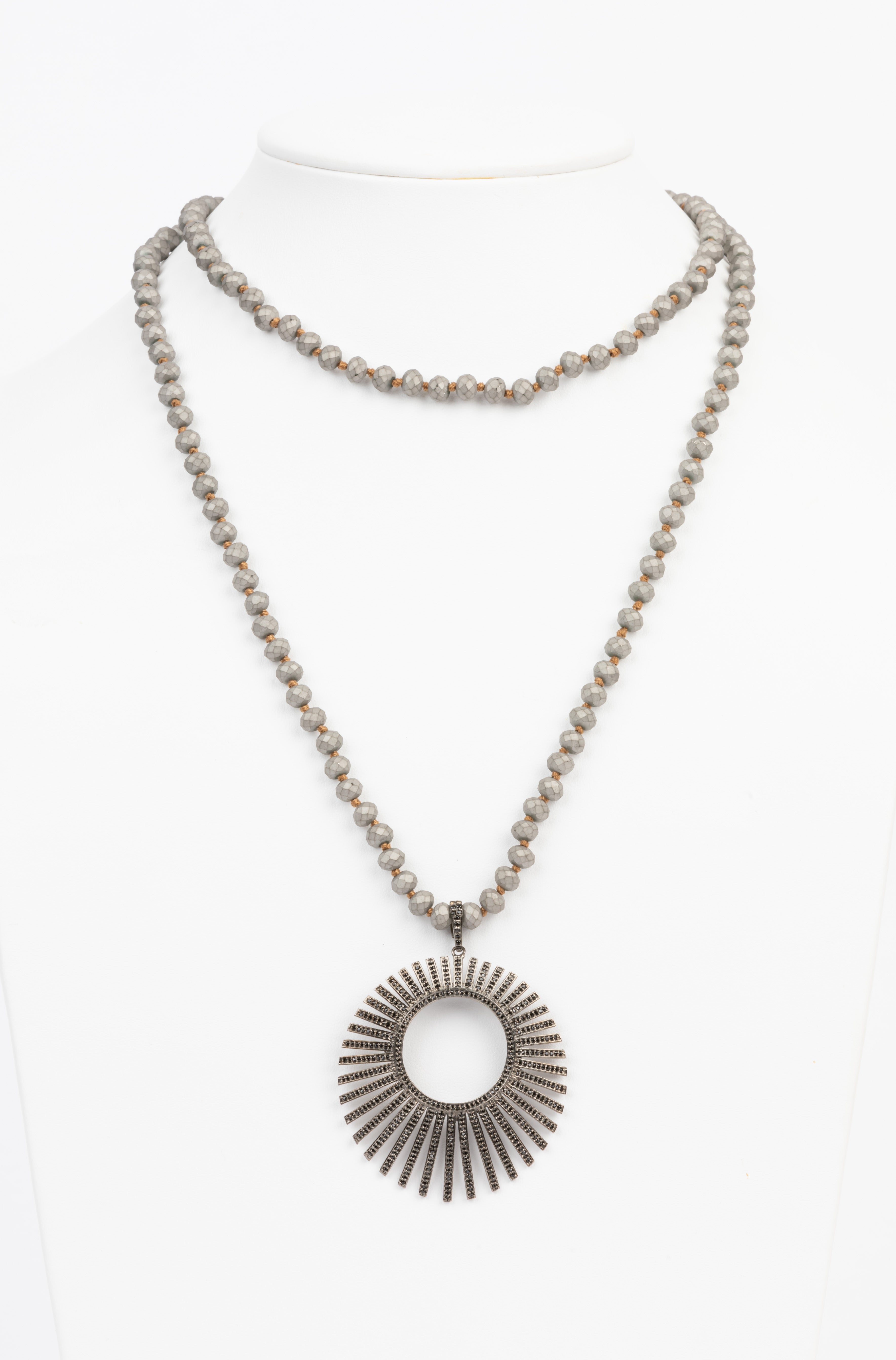 Black Spinel and Crystal Necklace