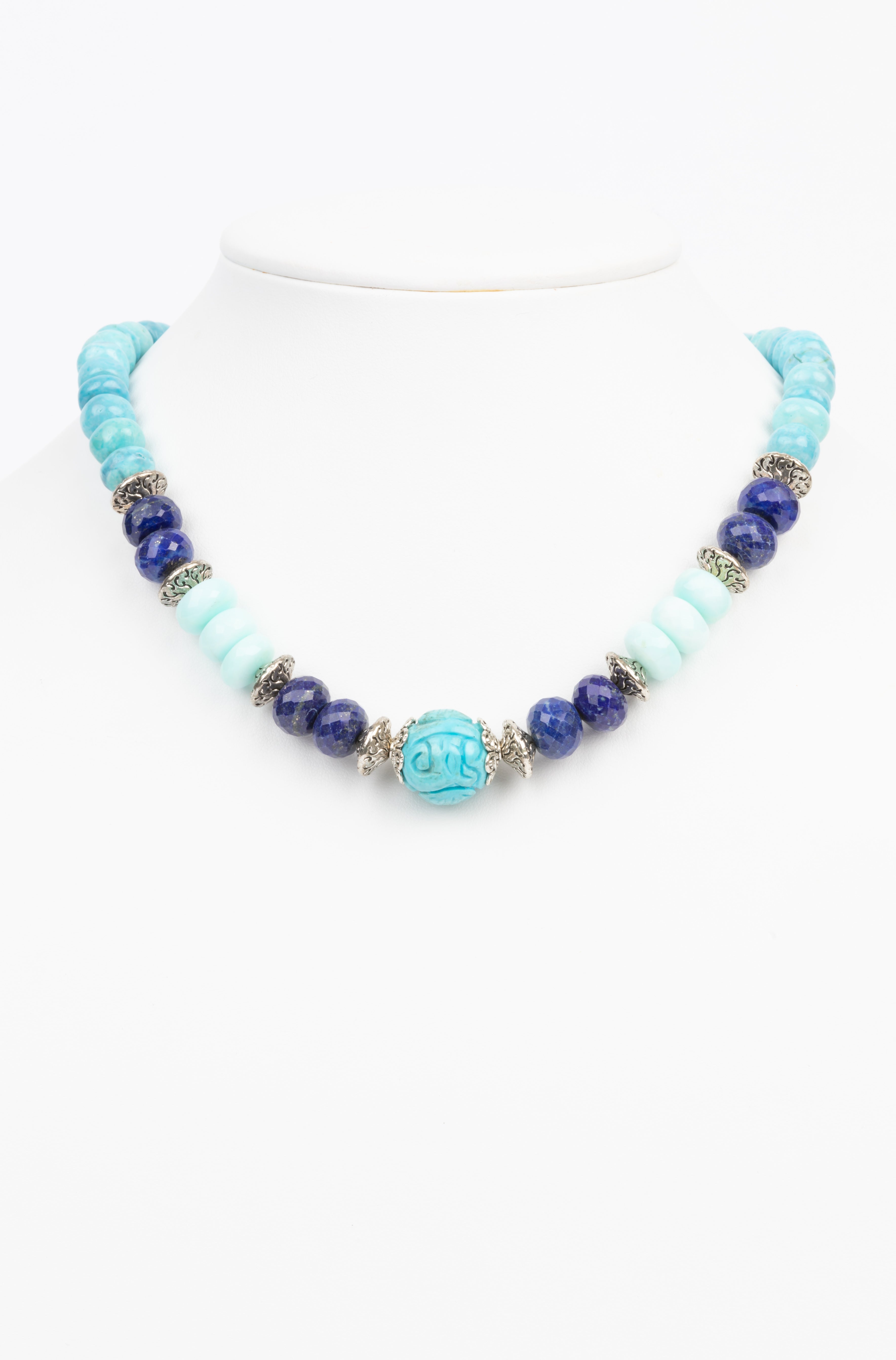 Turquoise, Lapis, Peruvian Opal Necklace