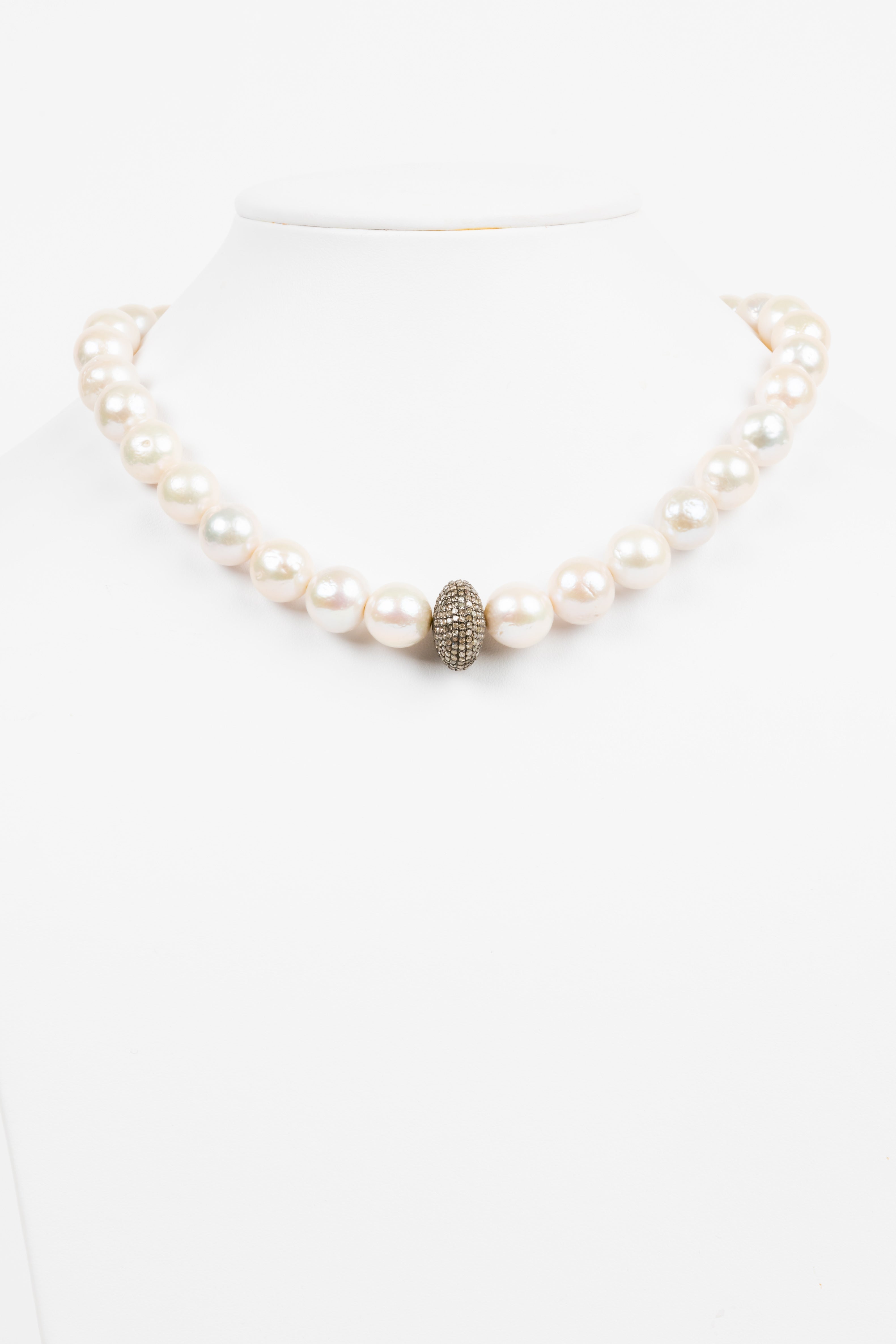 Pave Diamond, Akoya Pearl Necklace