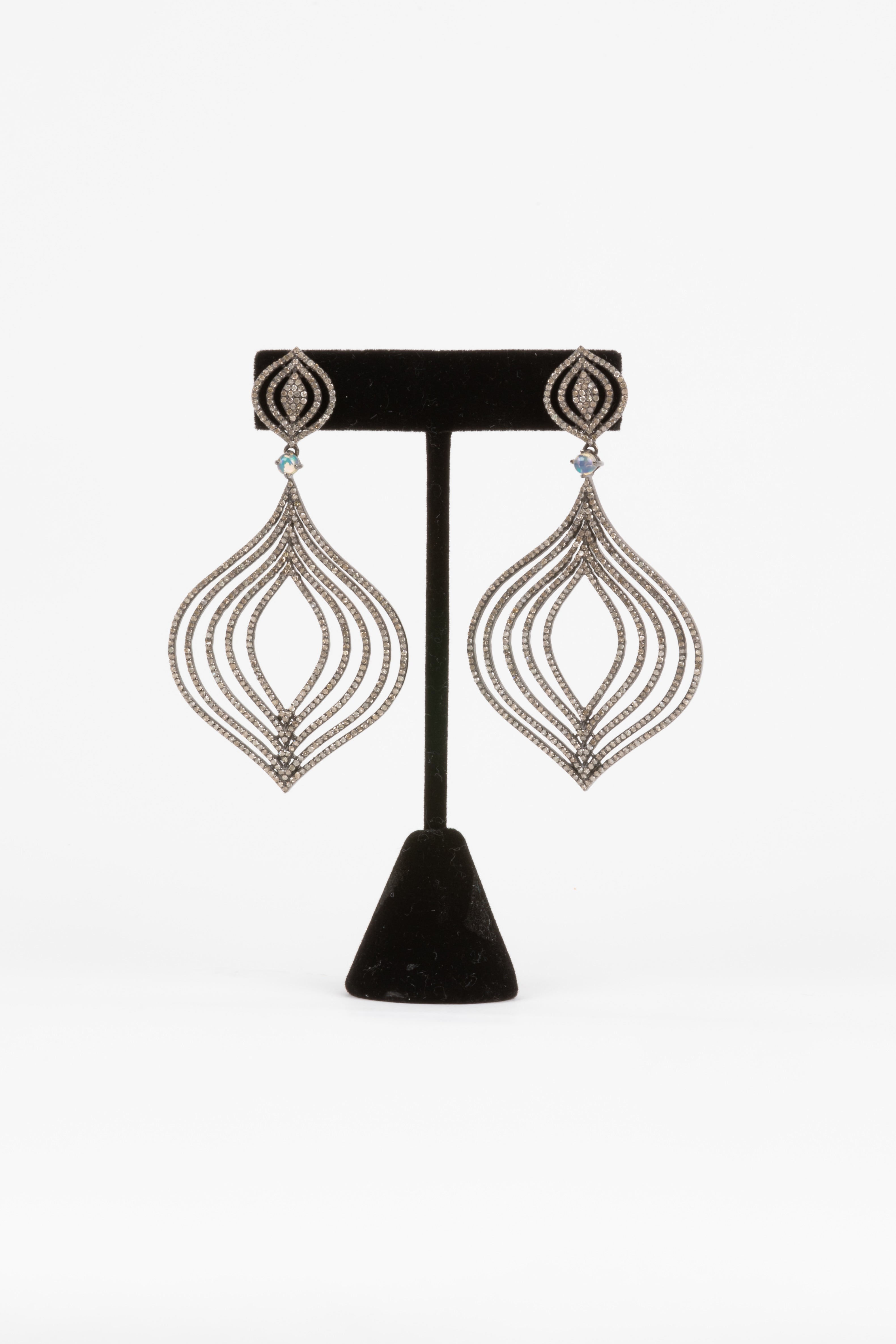 Pave Diamond Statement Earrings