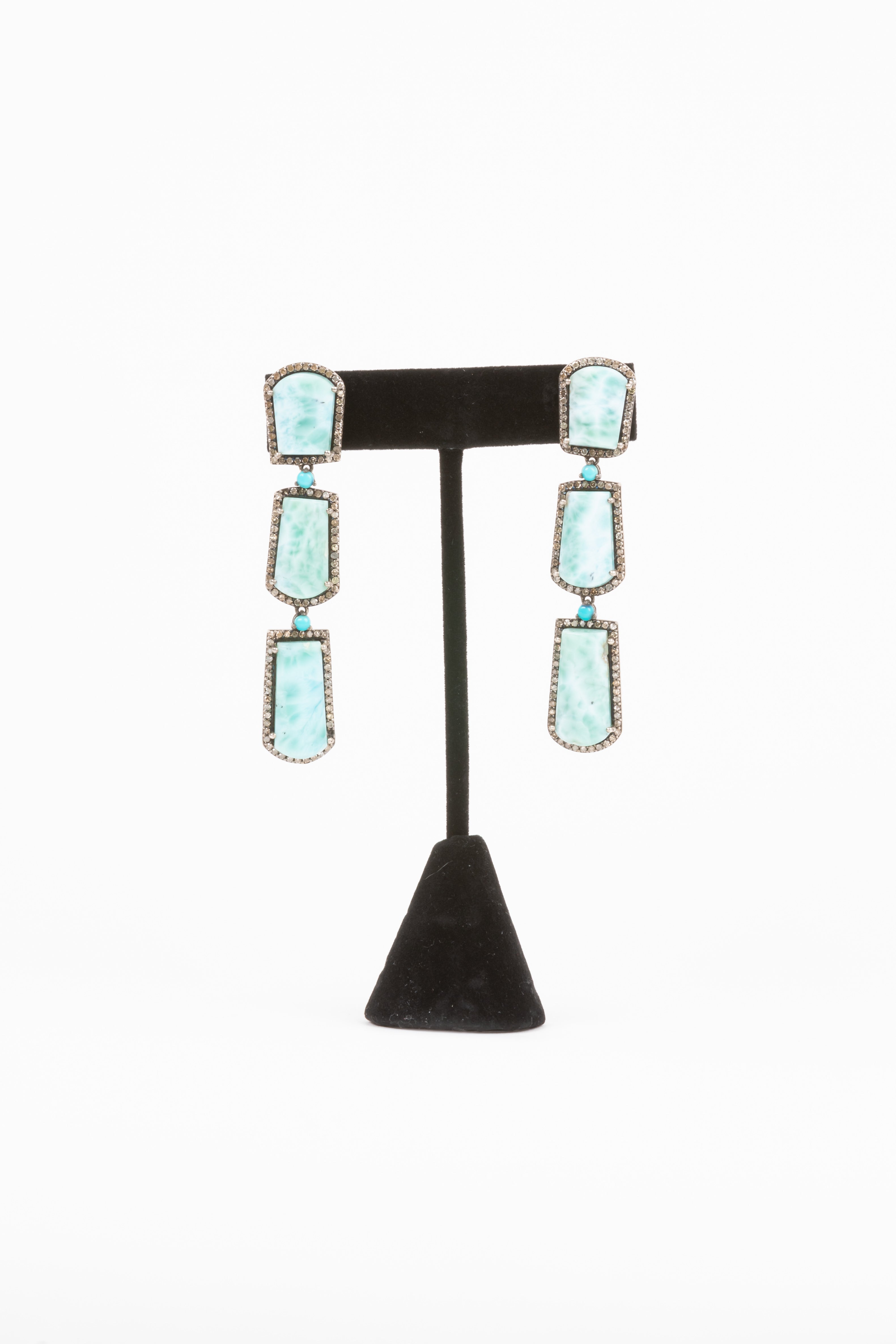 Pave Diamond, Larimar, Turquoise