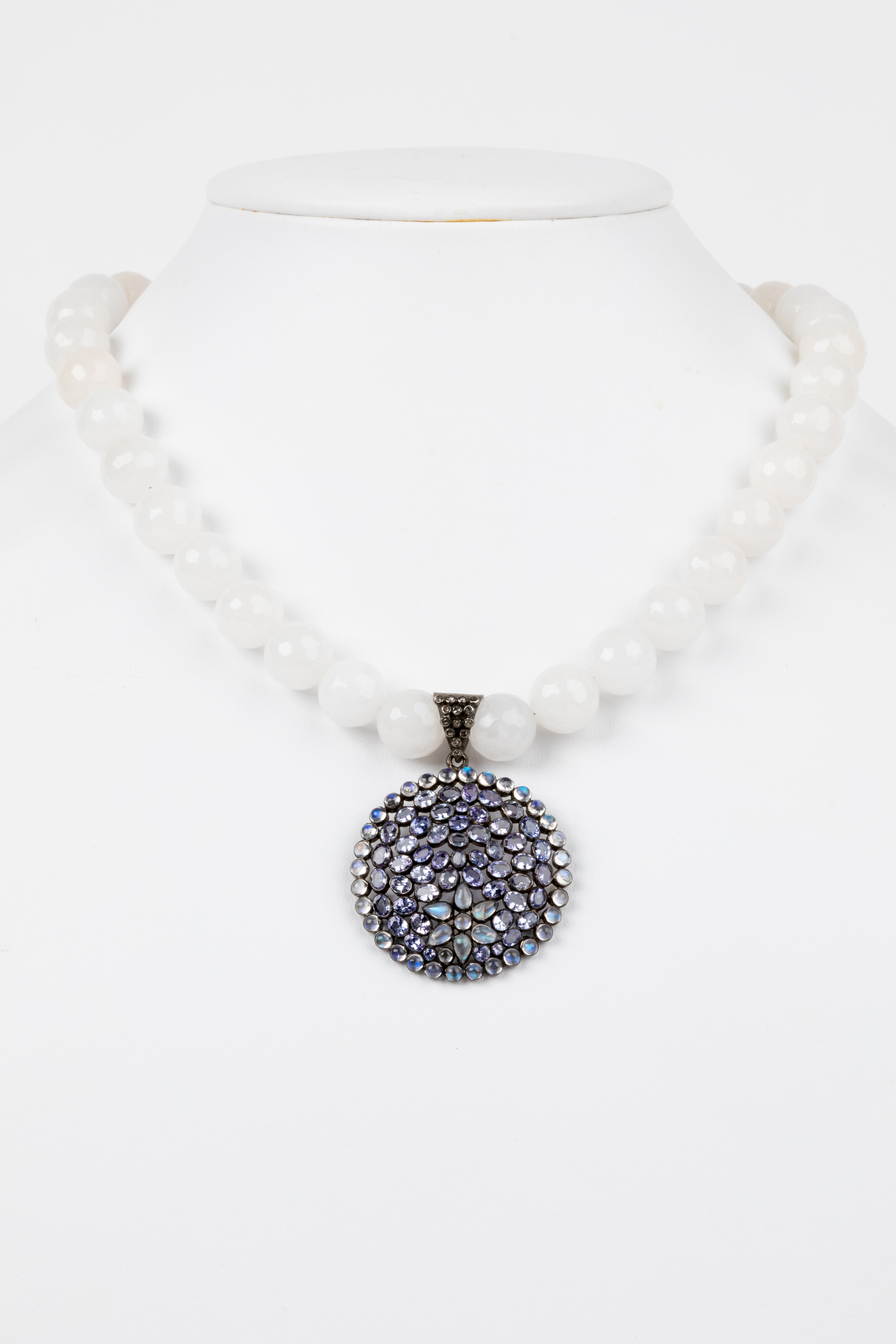 Pave Diamond, Tanzanite, Cloud Agate