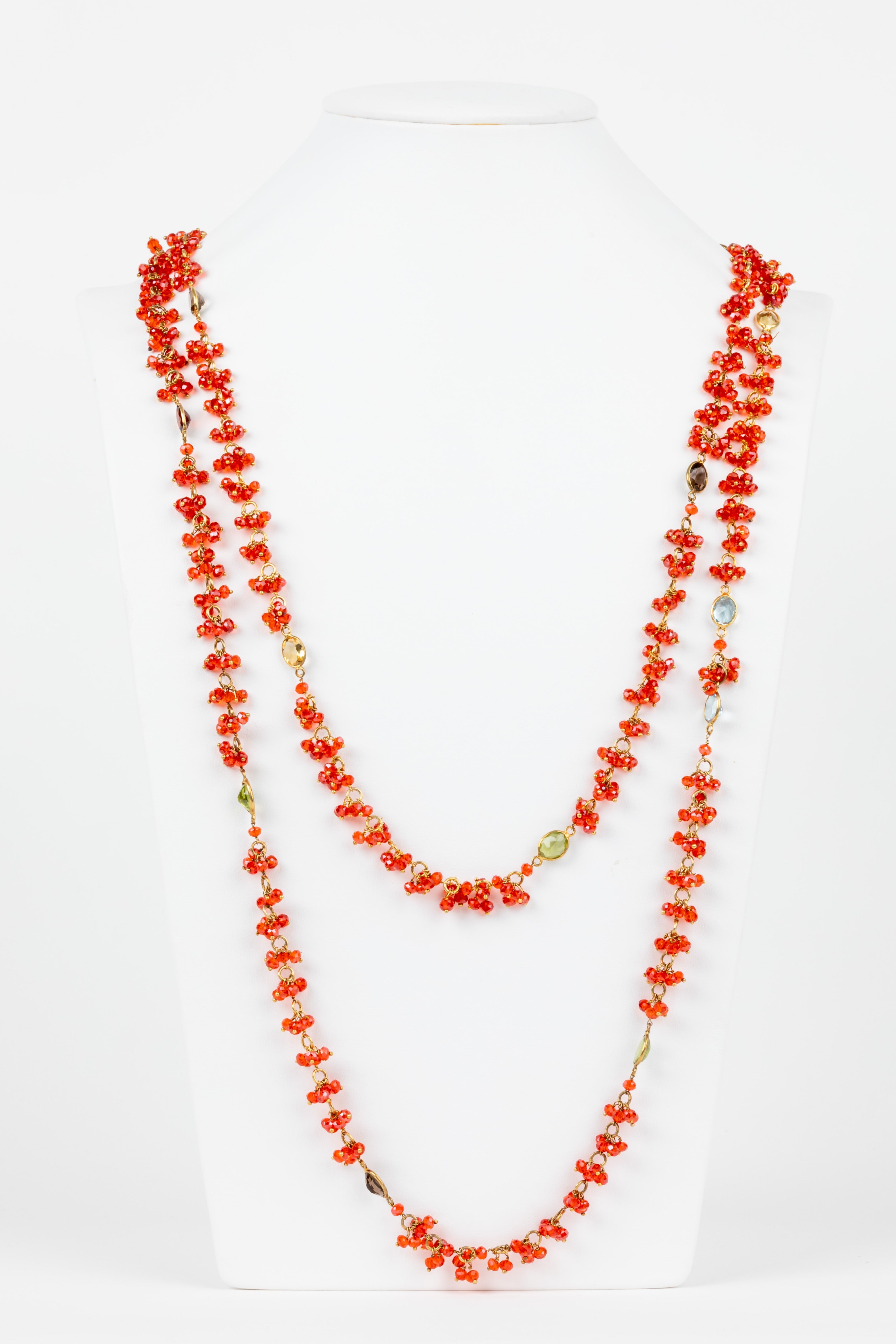 Quartz, Multi Gem Wrap Necklace