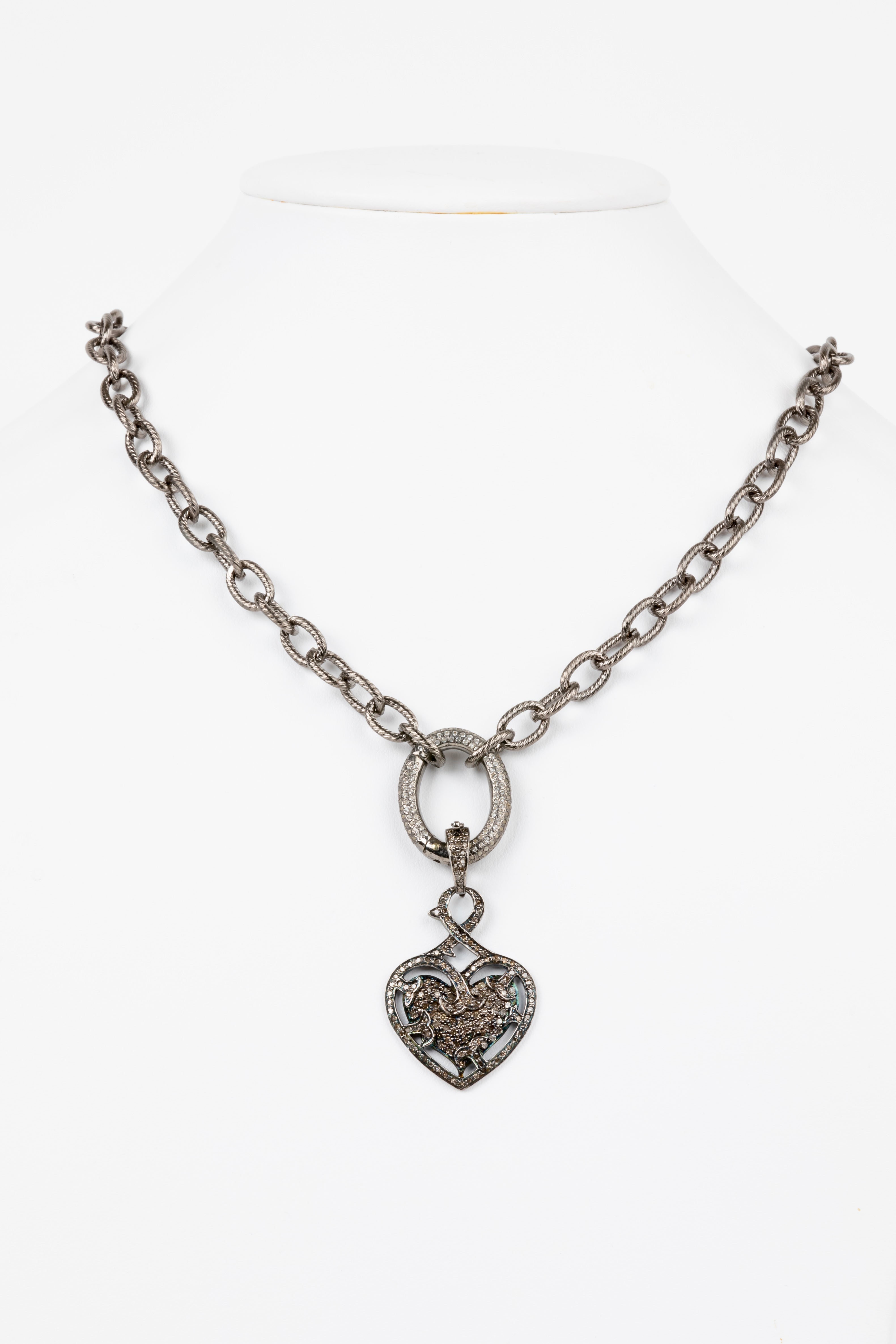 Pave Diamond, Gunmetal Chain