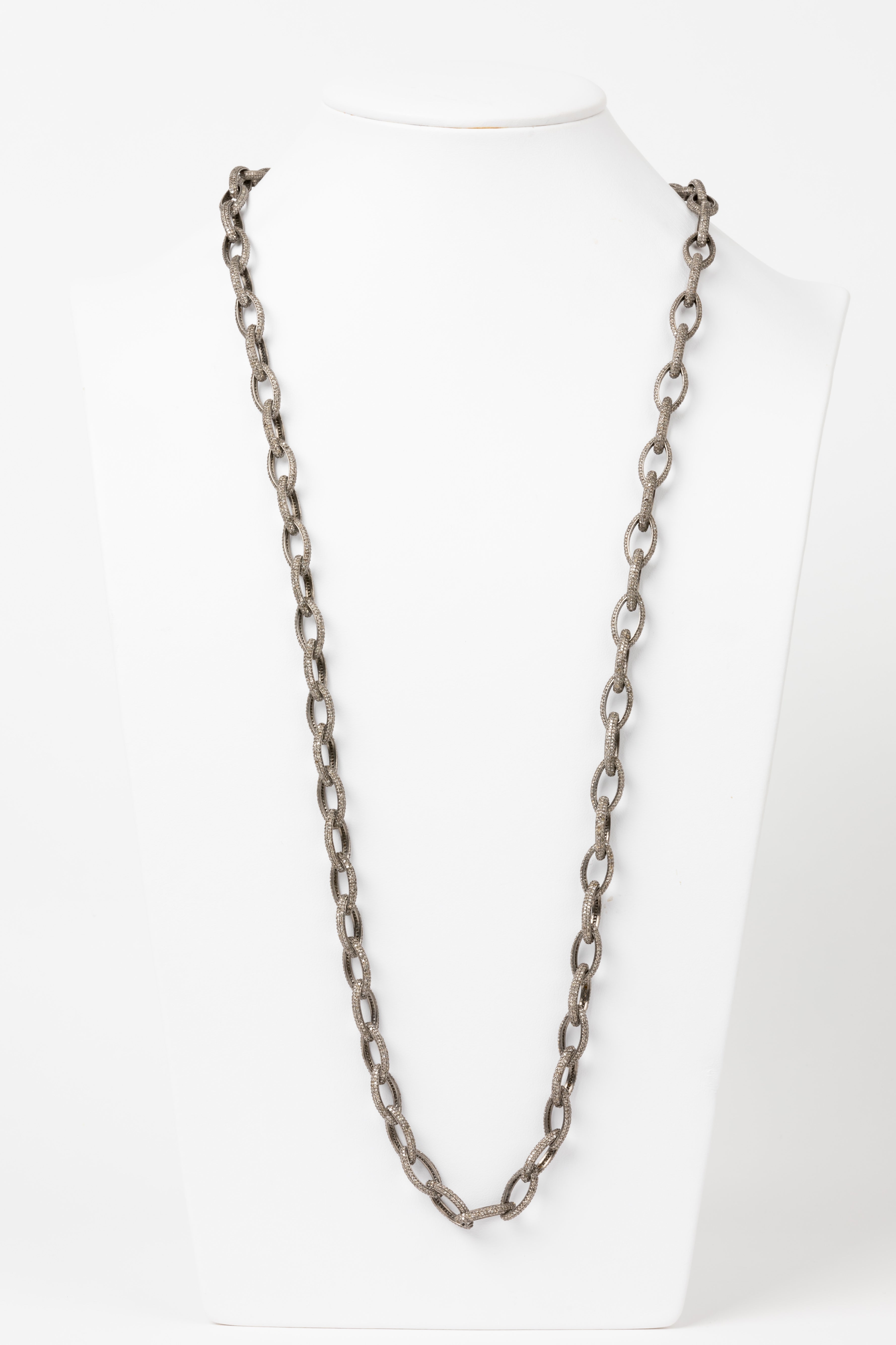 Pave Diamond Link Necklace