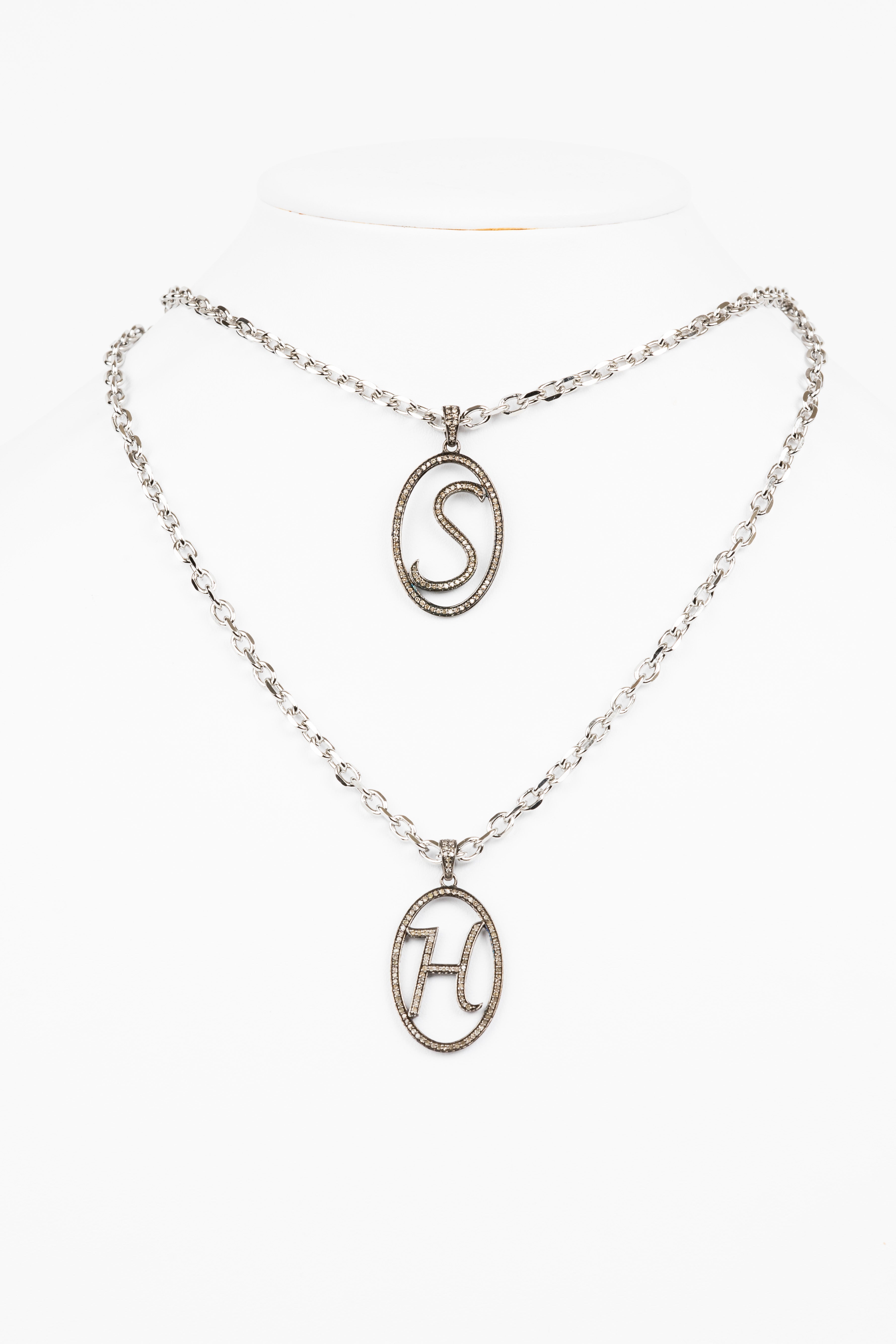 Pave Diamond Initial Necklace