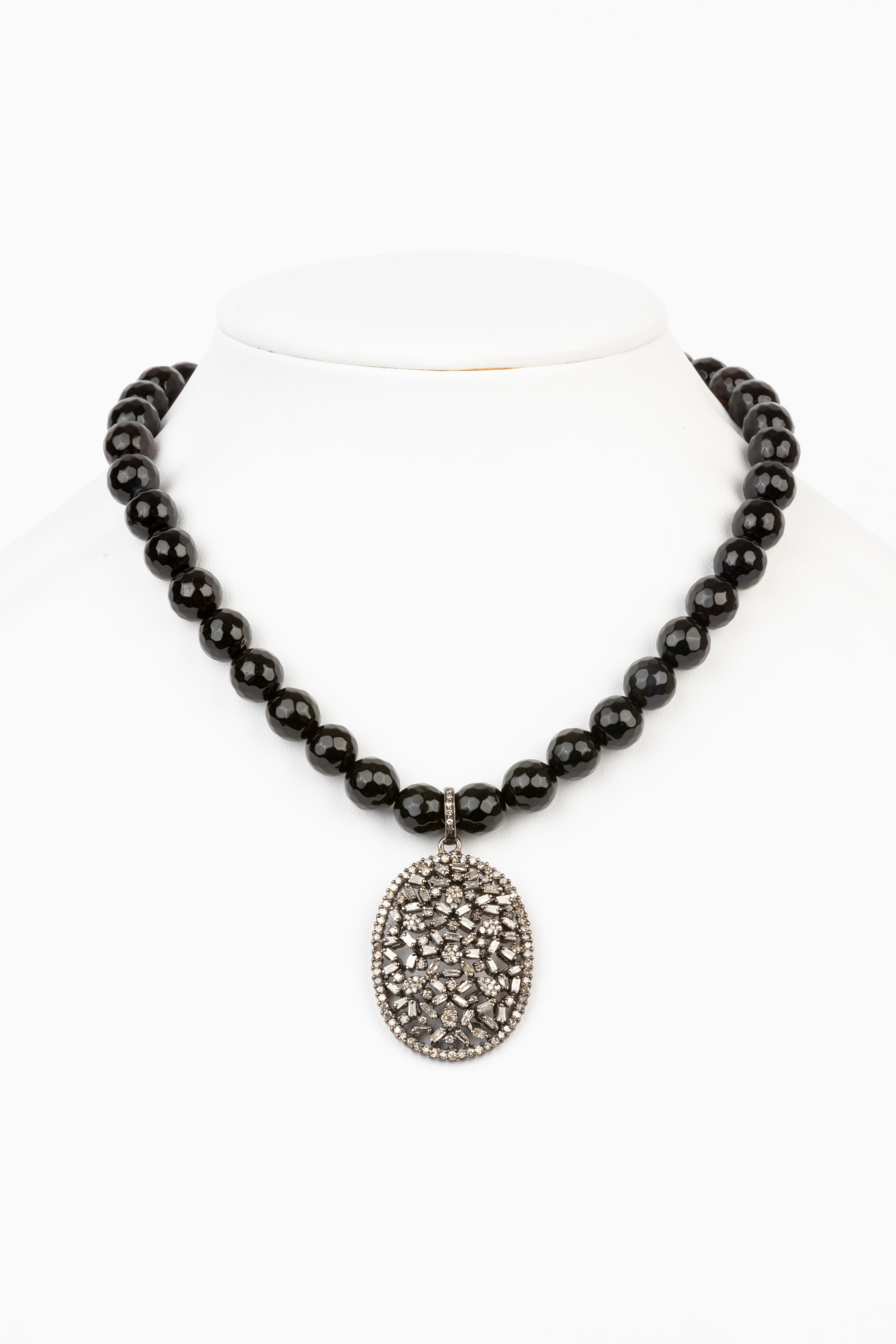Diamond, Black Onyx Necklace