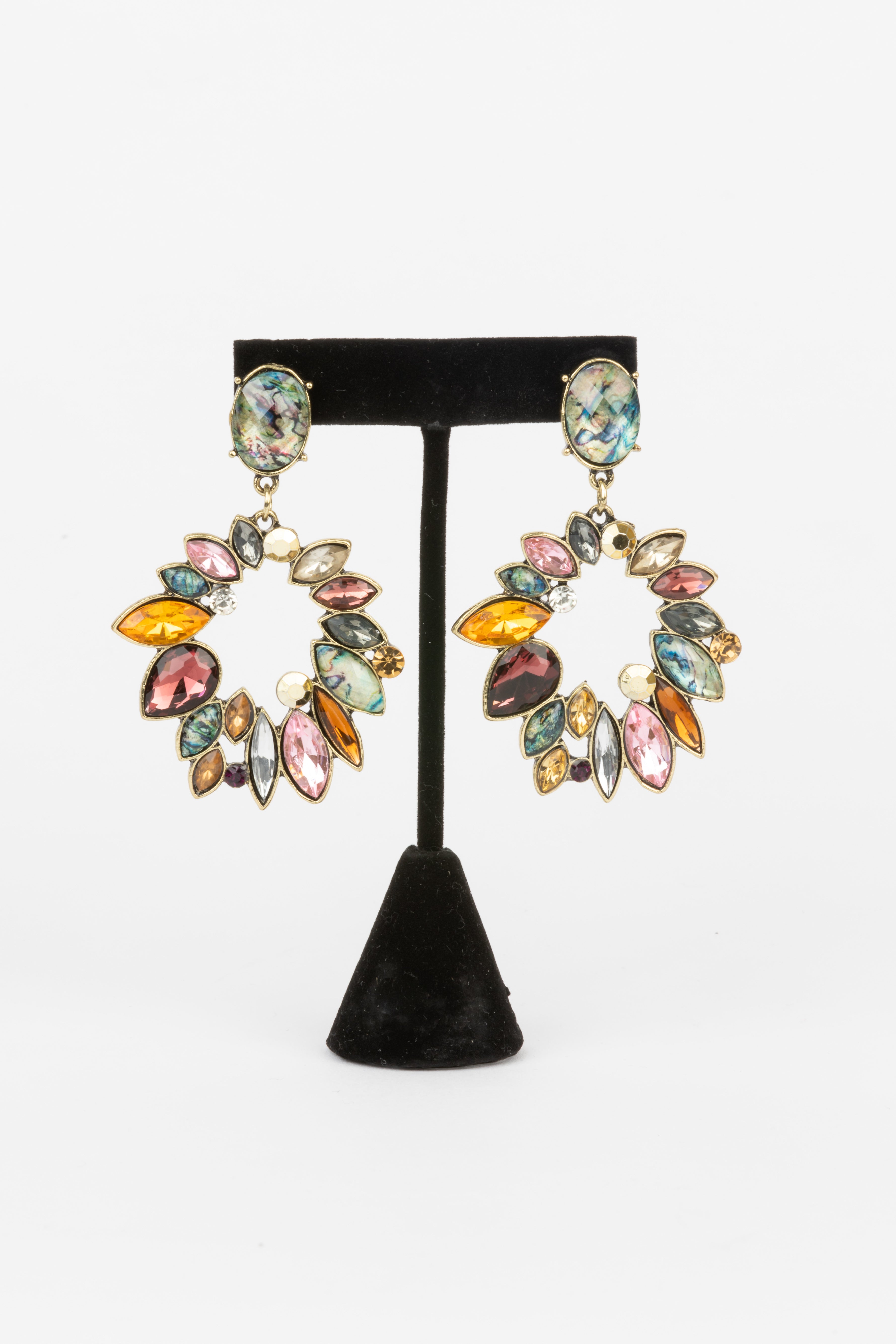 Swarovski Crystal and Abalone Earrings