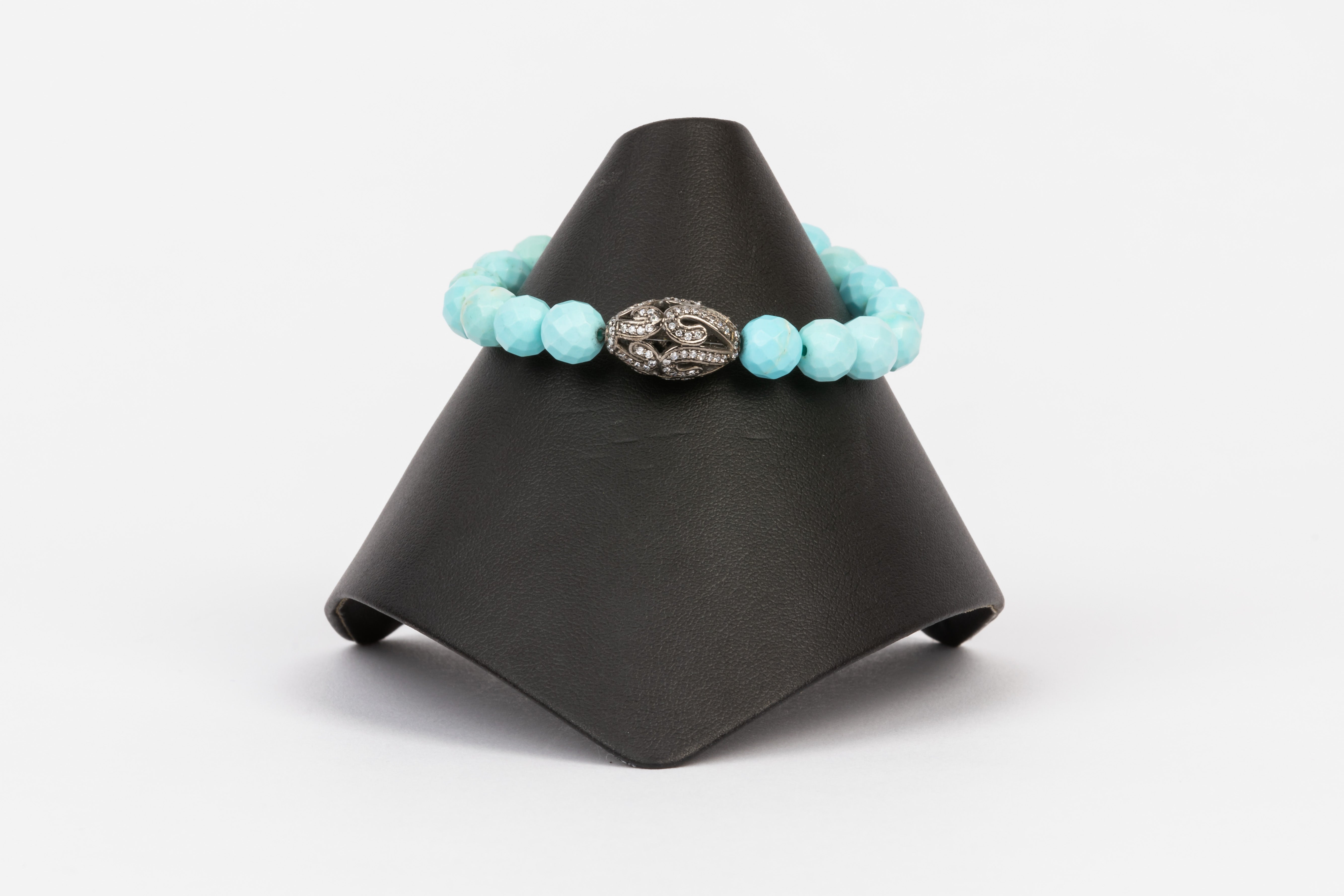 White Topaz, Turquoise Bracelet