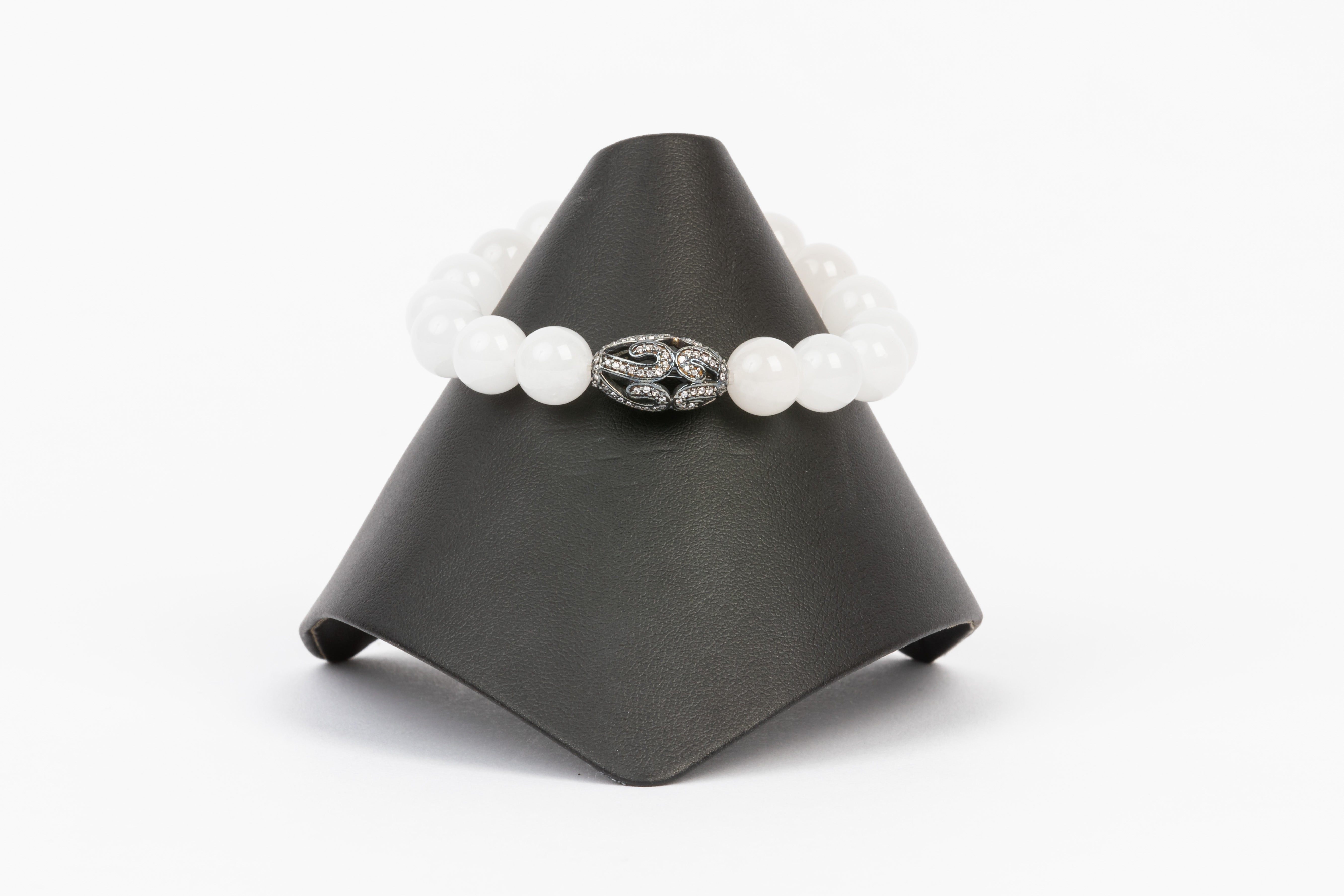 White Topaz, Cloud Quartz Bracelet